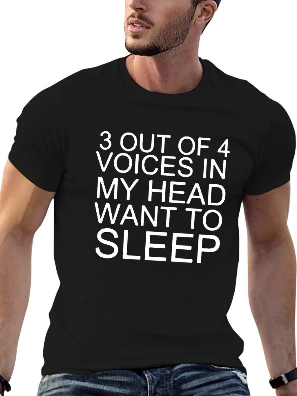 Funny 3 of 4 Voices Graphic T-Shirt