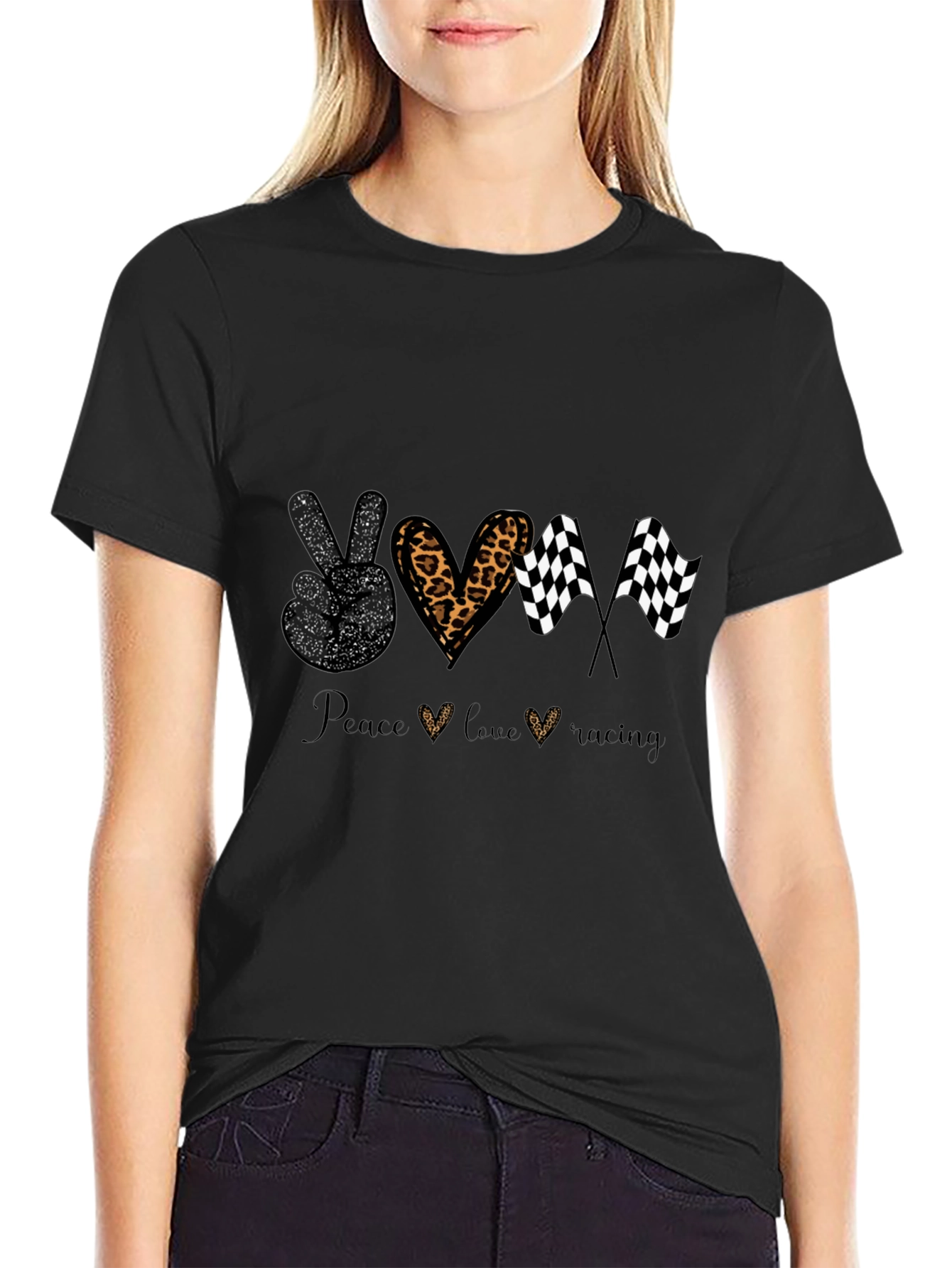 Peace Love Racing T-Shirt - Black