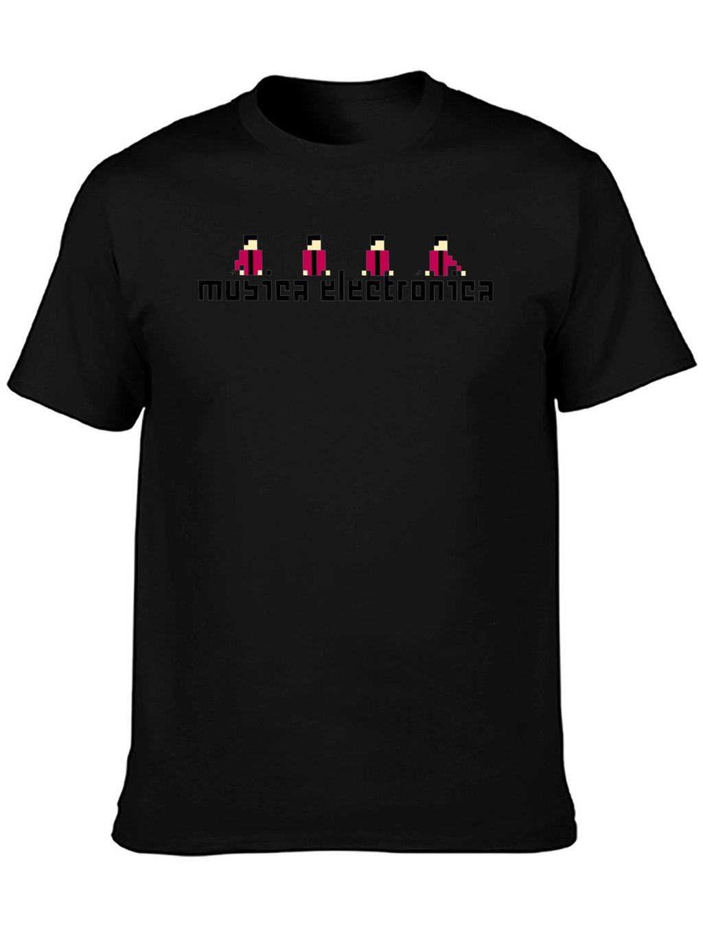Retro Musica Electronica Black T-Shirt