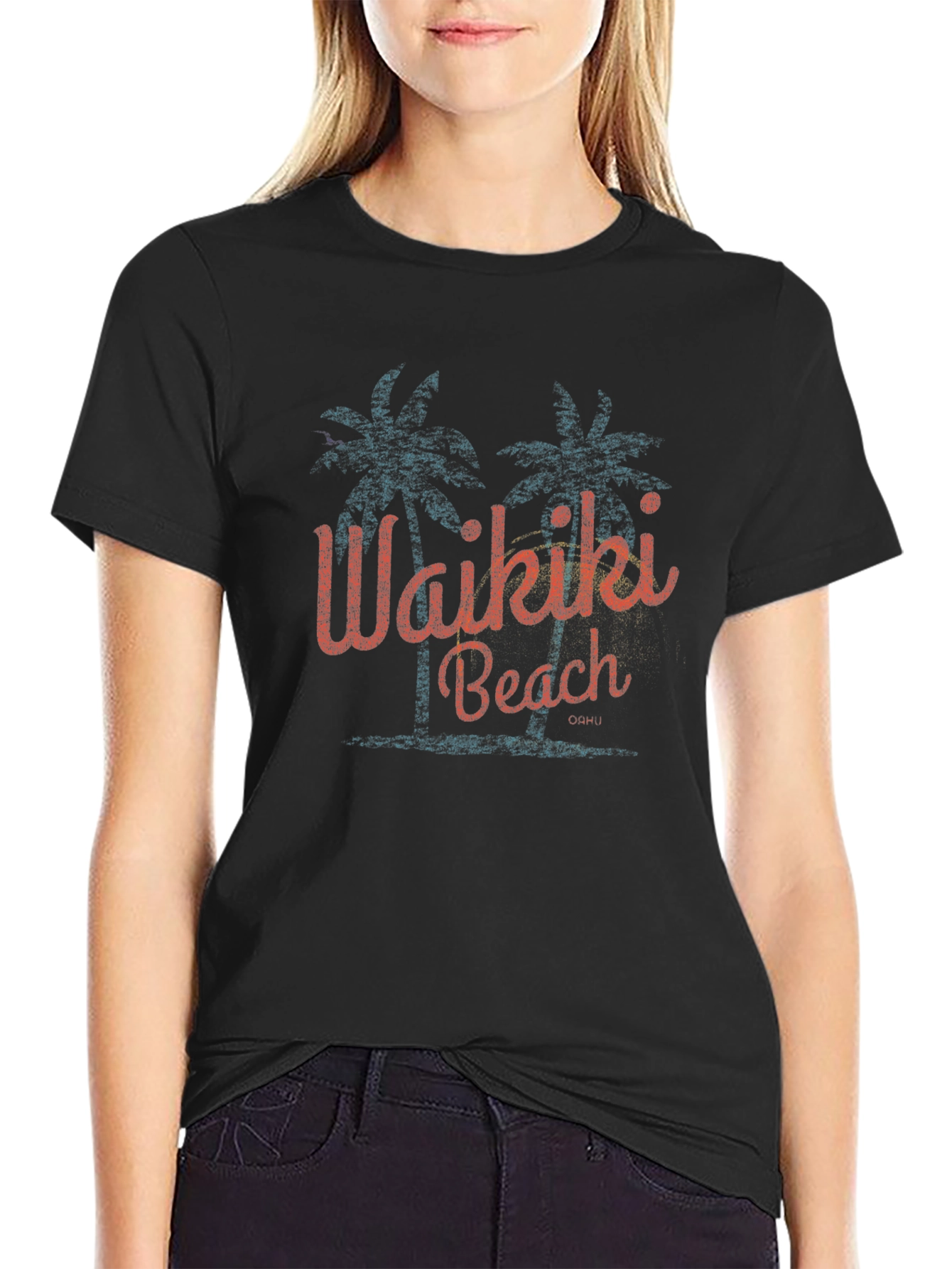Waikiki Beach Retro Graphic T-Shirt