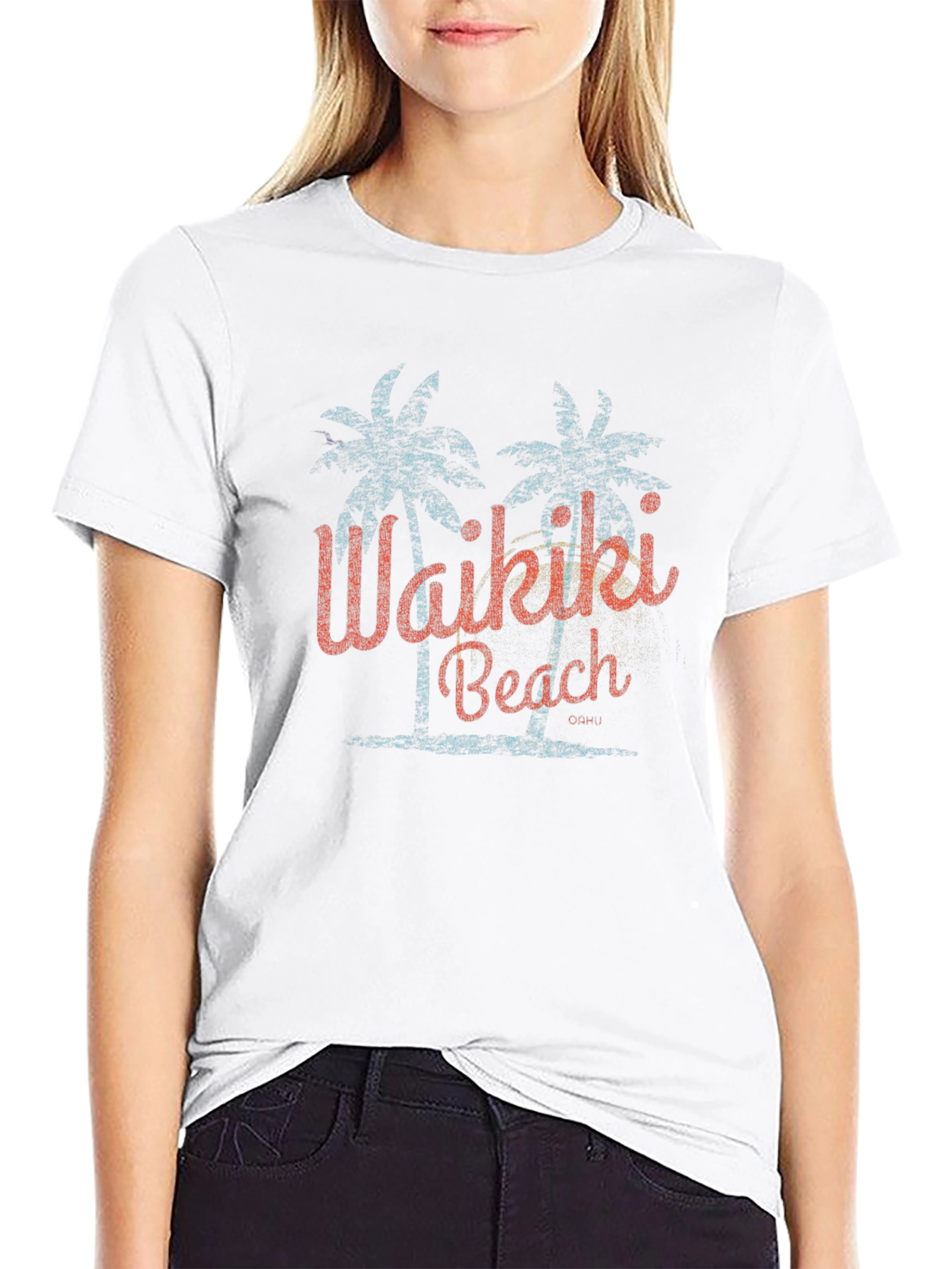 Waikiki Beach Retro Graphic T-Shirt