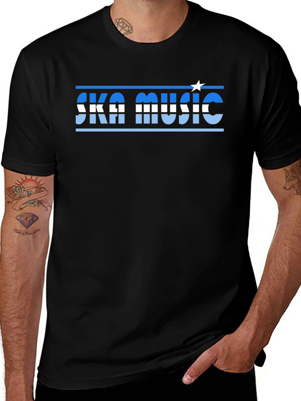 Ska Music Graphic Tee - Black Casual T-Shirt