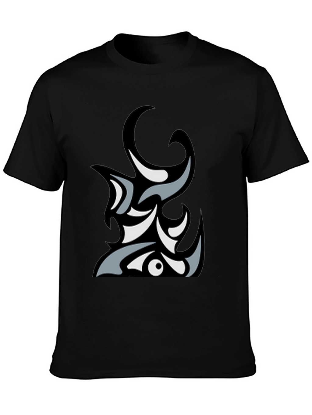Abstract Tribal Graphic Black T-Shirt