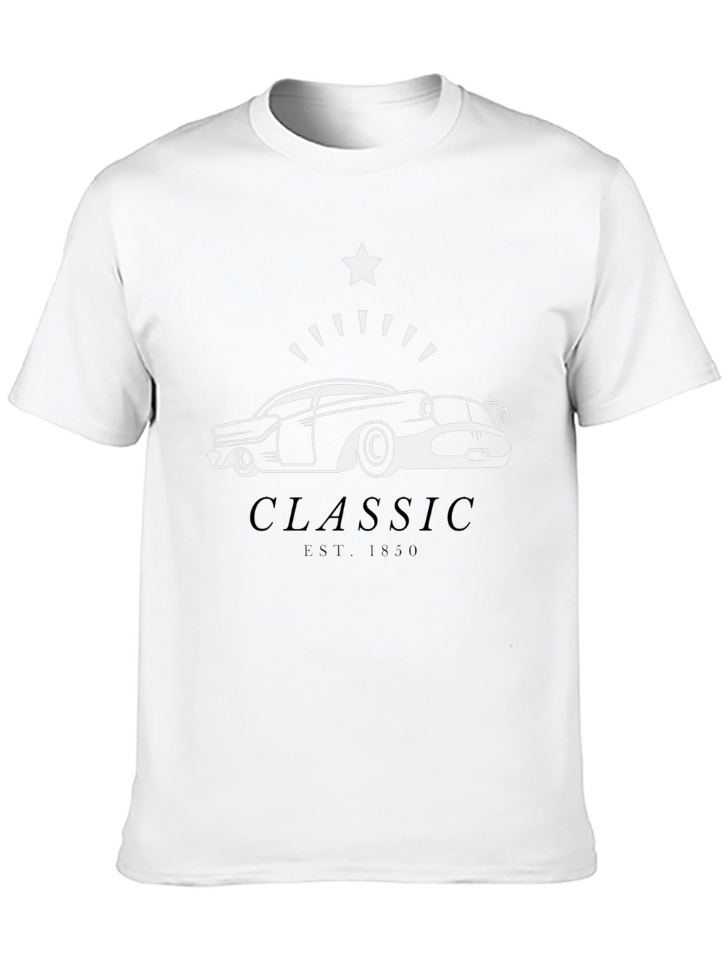 Classic Car Graphic Tee - Black Cotton Blend