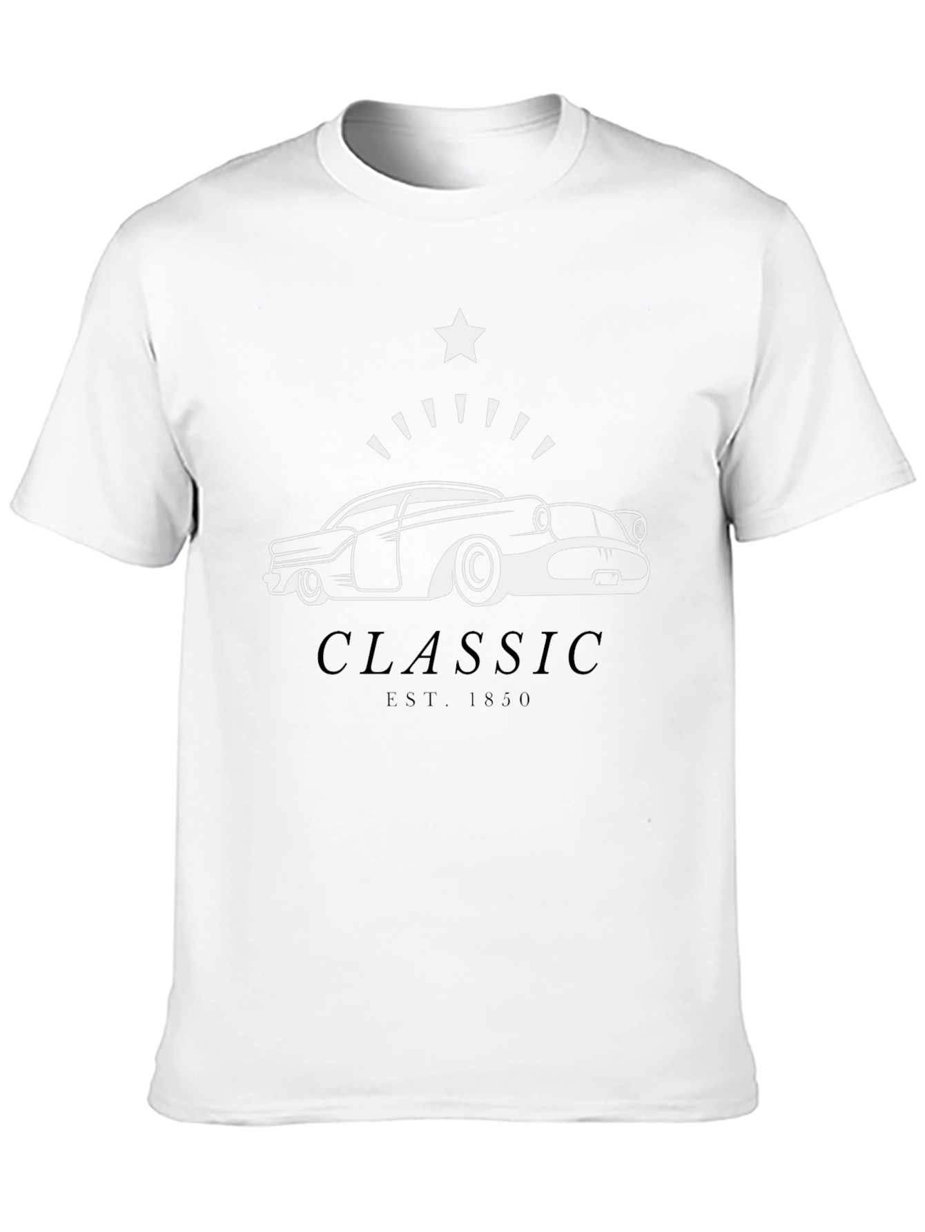 Classic Car Graphic Tee - Black Cotton Blend