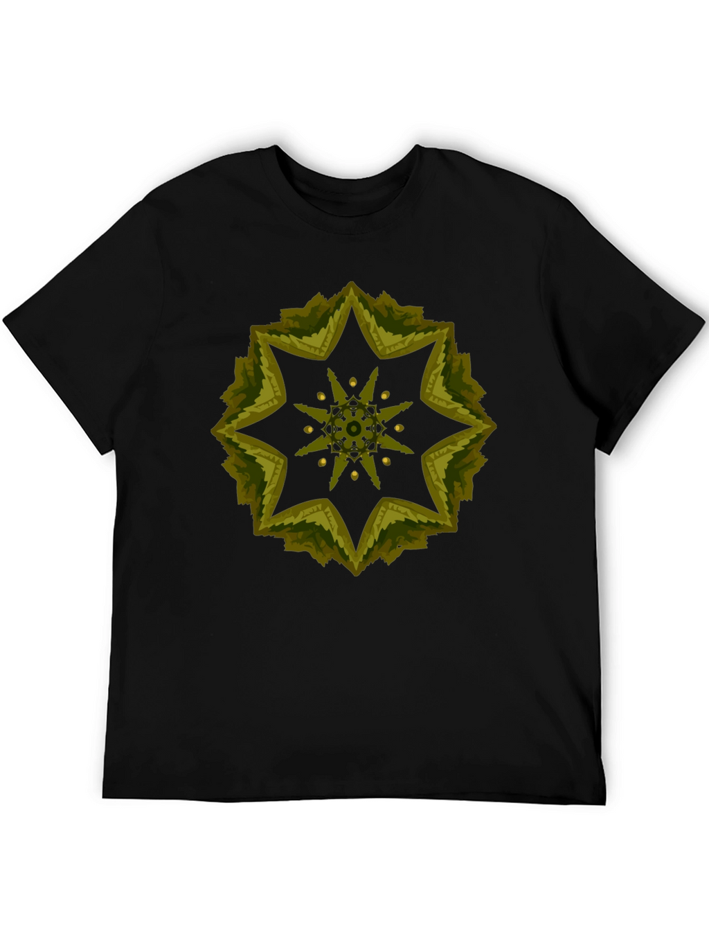 Geometric Starburst Tee - Stylish Black Cotton Blend Shirt