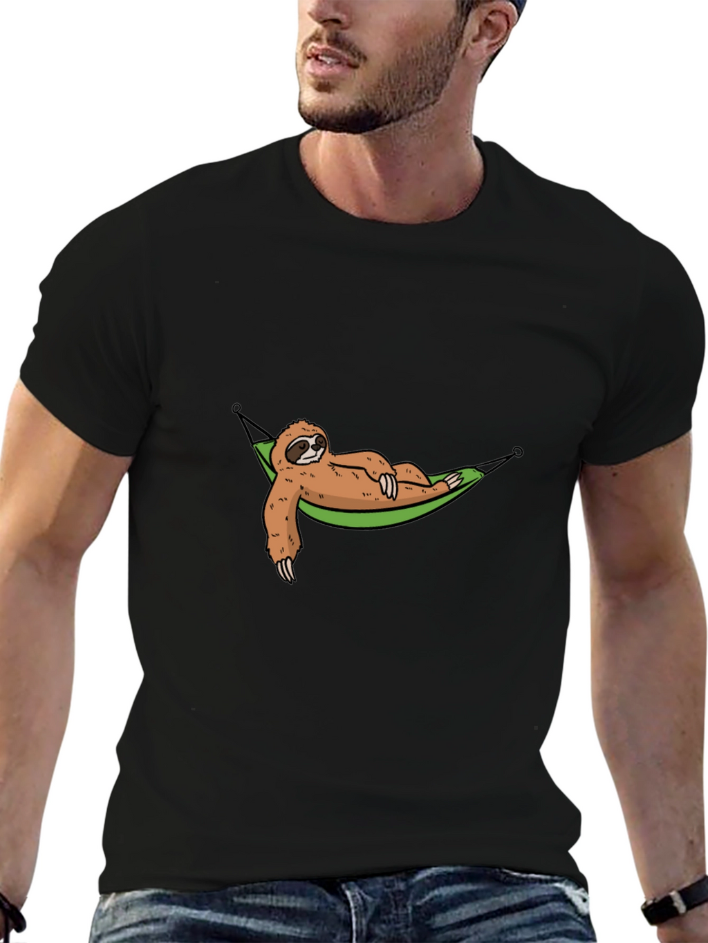 Relaxed Sloth Hammock Graphic T-Shirt