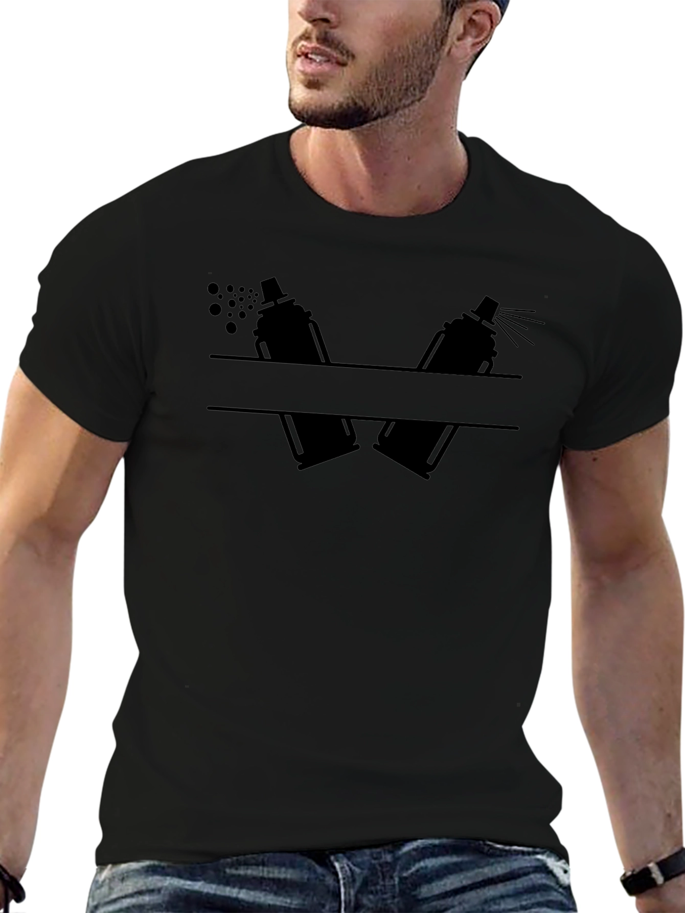 Spray Paint Artist Tee - Black Graphic T-Shirt