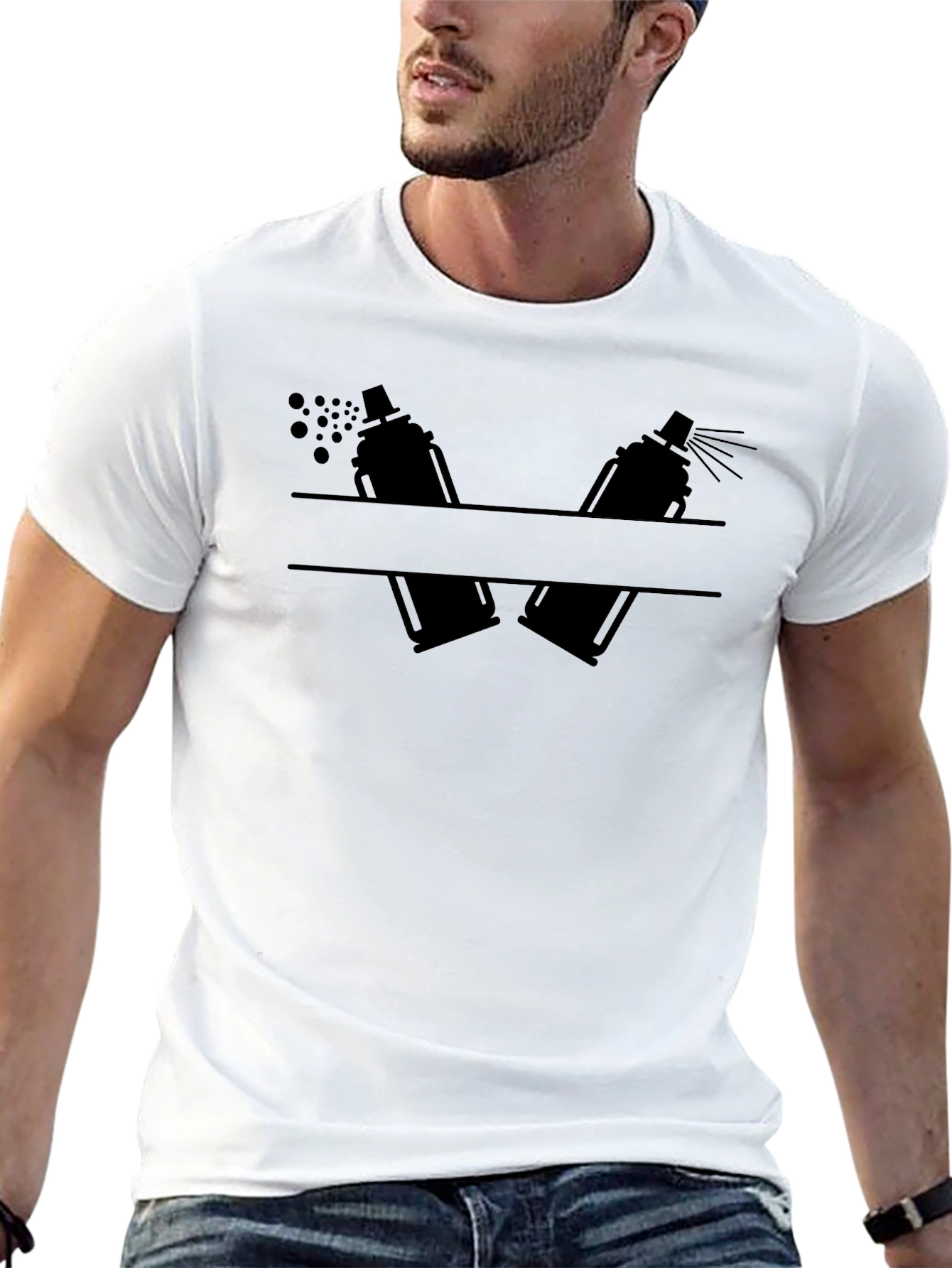 Spray Paint Artist Tee - Black Graphic T-Shirt