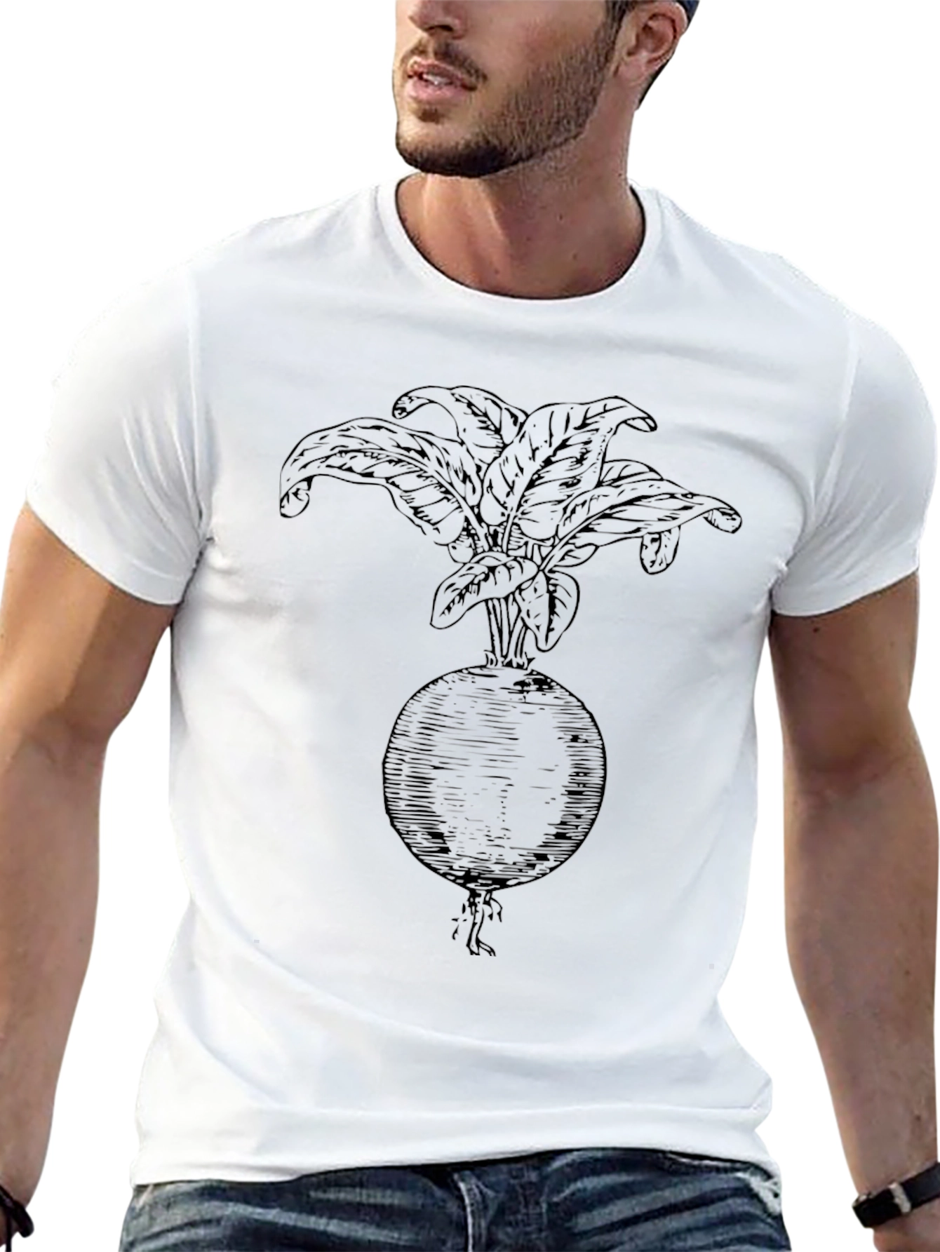 Radish Graphic Tee - Bold Black Cotton Shirt