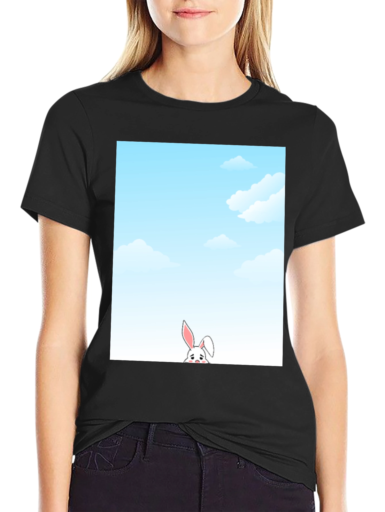 Sky Bunny T-Shirt: Whimsical Graphic Tee