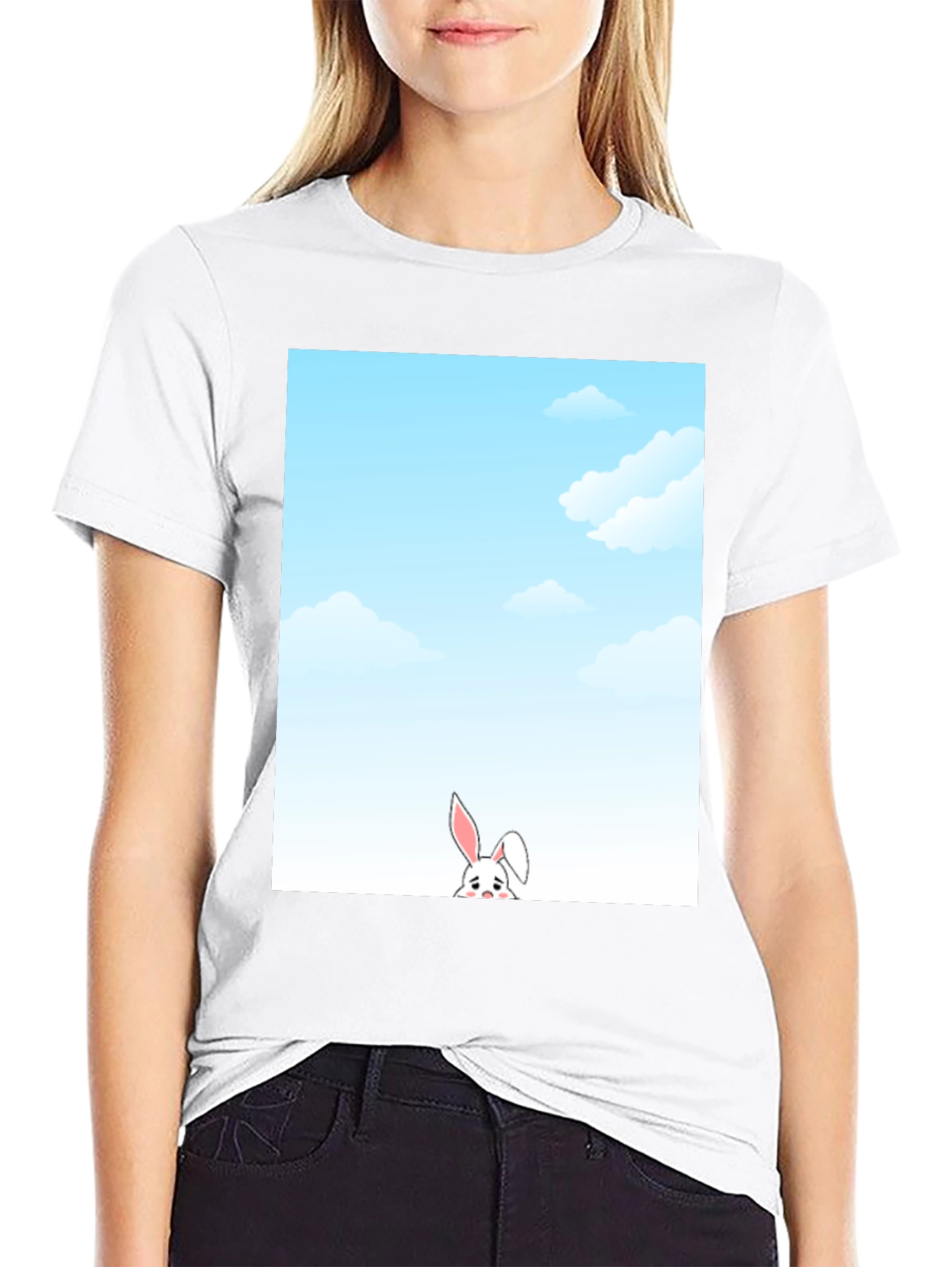 Sky Bunny T-Shirt: Whimsical Graphic Tee