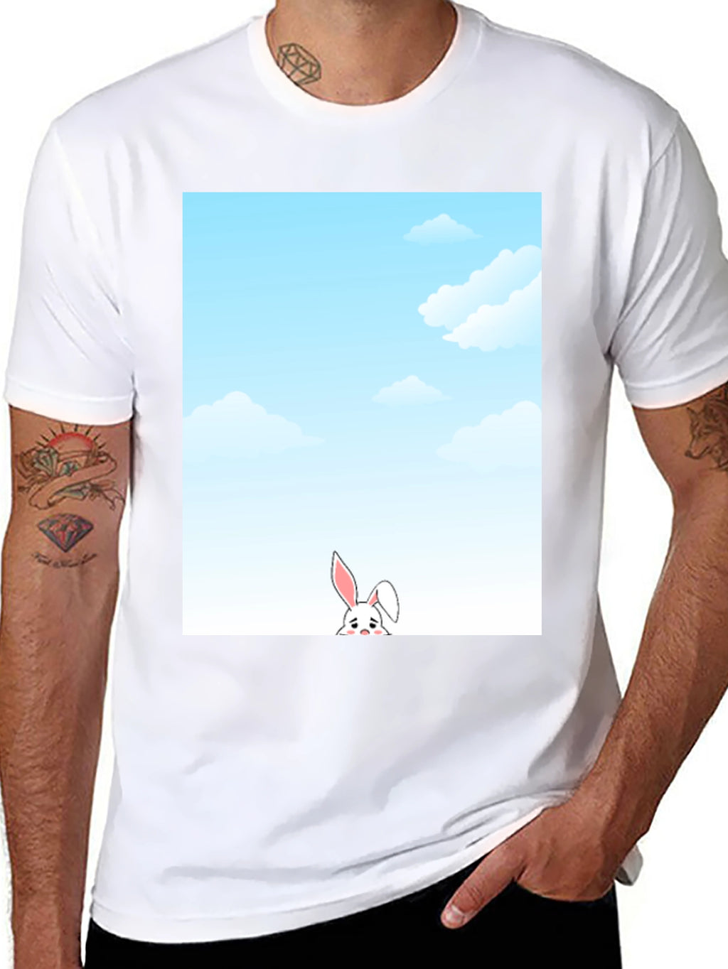 Sky Bunny T-Shirt: Whimsical Graphic Tee
