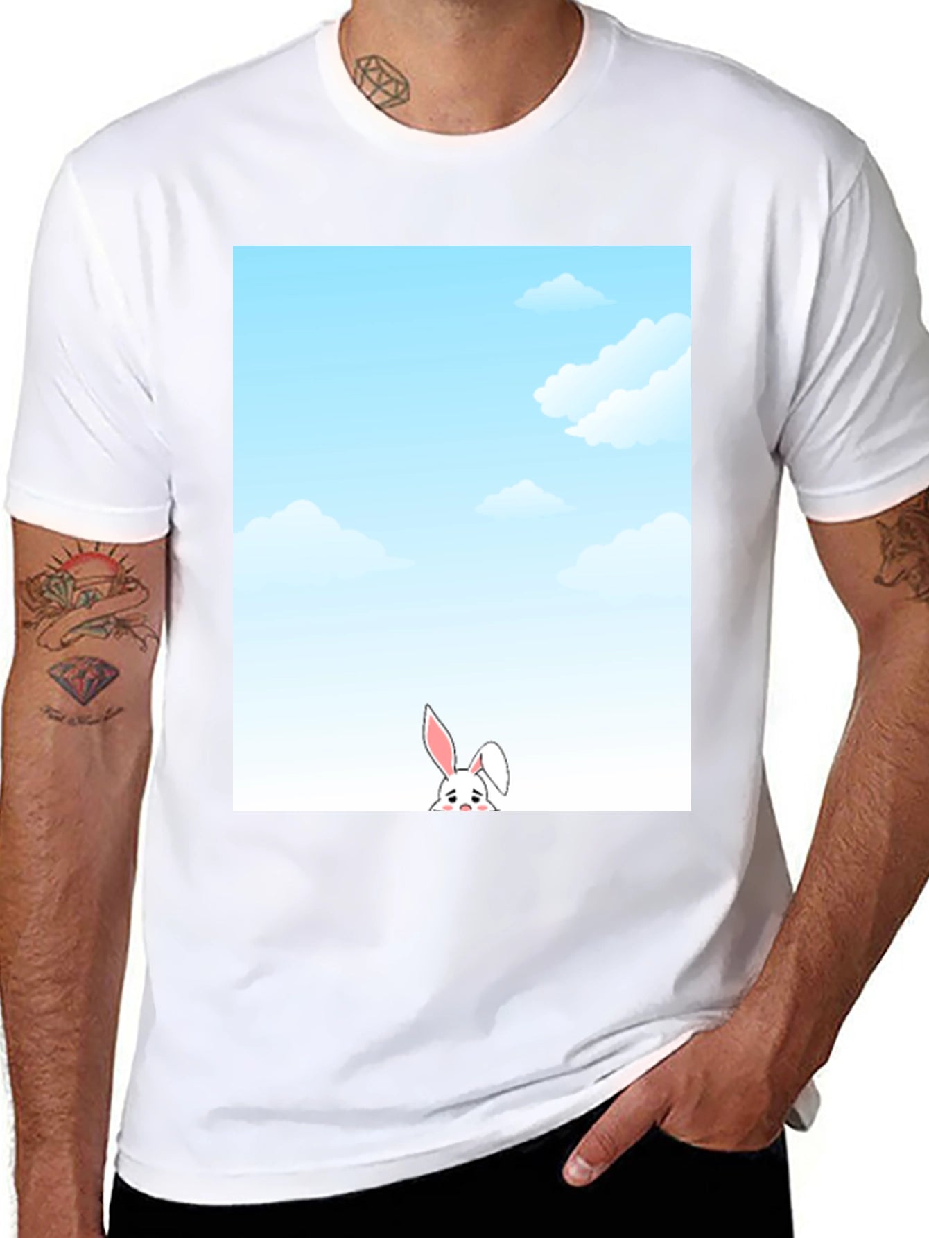 Sky Bunny T-Shirt: Whimsical Graphic Tee