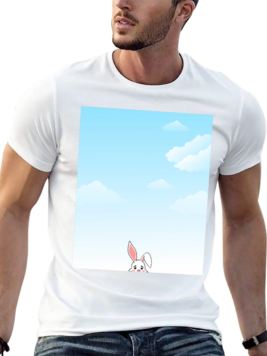 Sky Bunny T-Shirt: Whimsical Graphic Tee