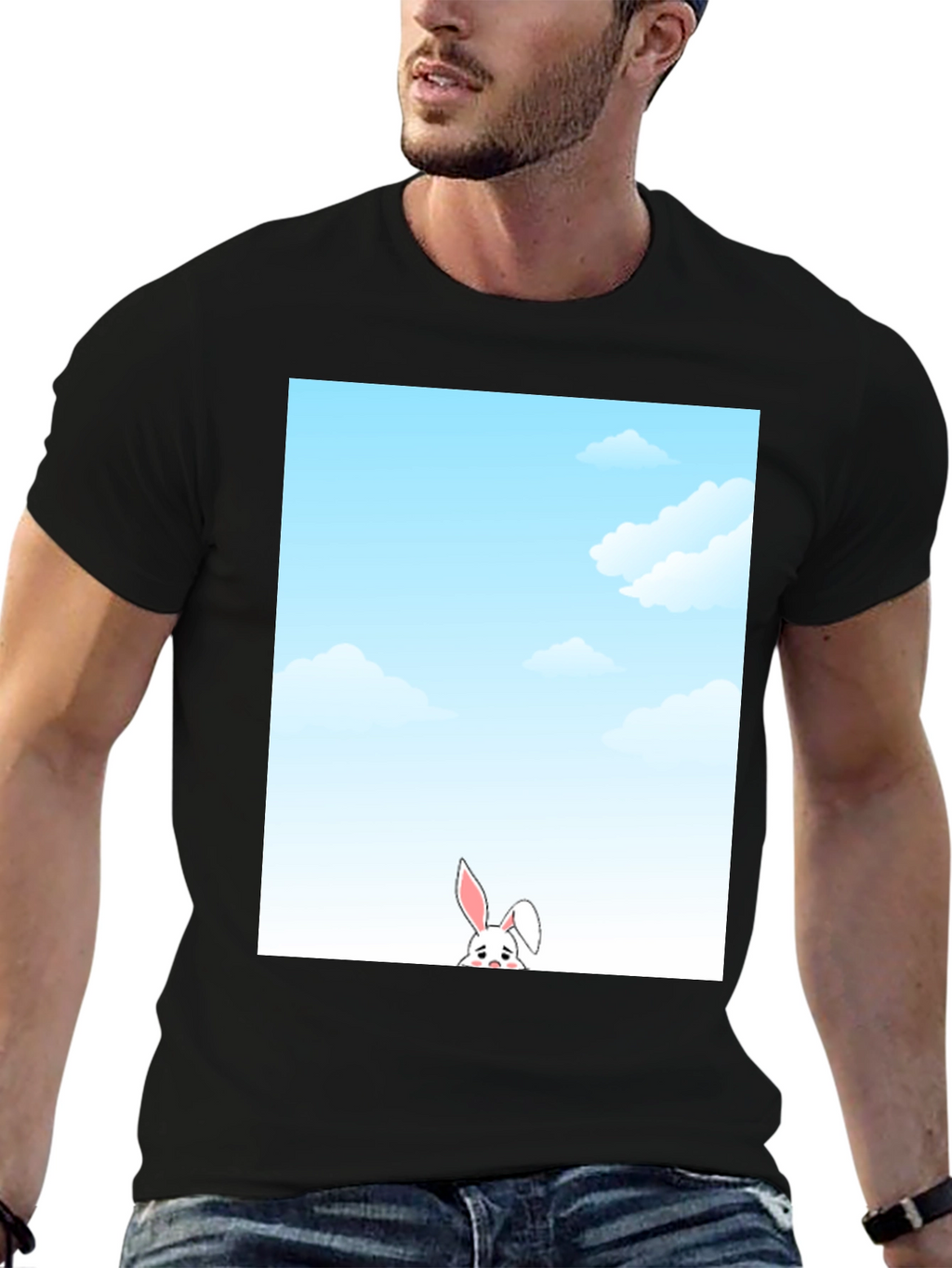 Sky Bunny T-Shirt: Whimsical Graphic Tee