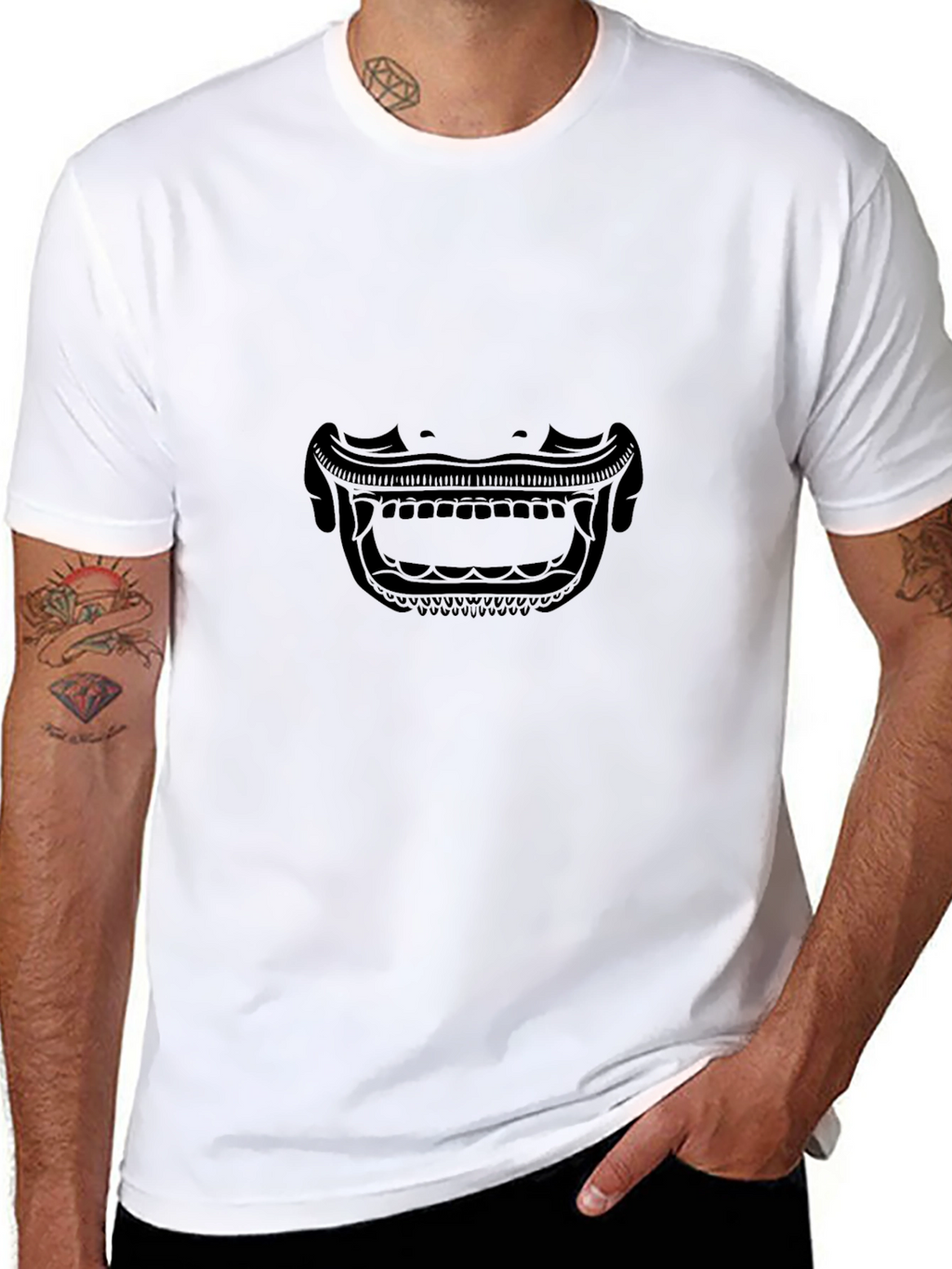 Samurai Mask Graphic Tee - Mens Black T-Shirt