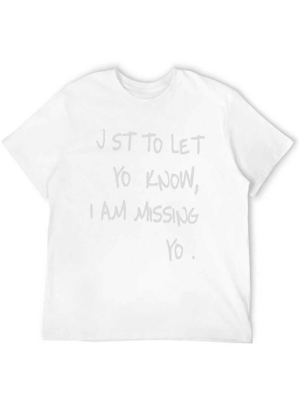 Missing You Graphic T-Shirt - Black Crew Neck Tee