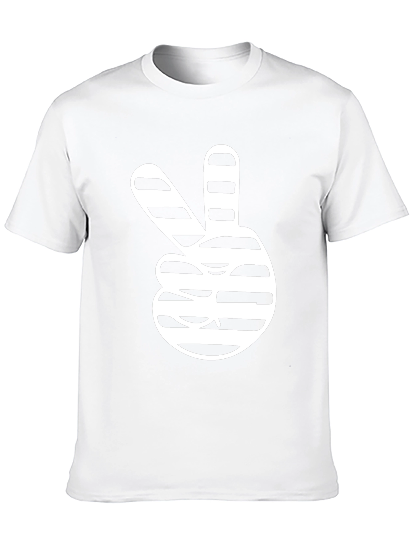 Peace Sign Striped Graphic Tee - Stylish Black T-Shirt