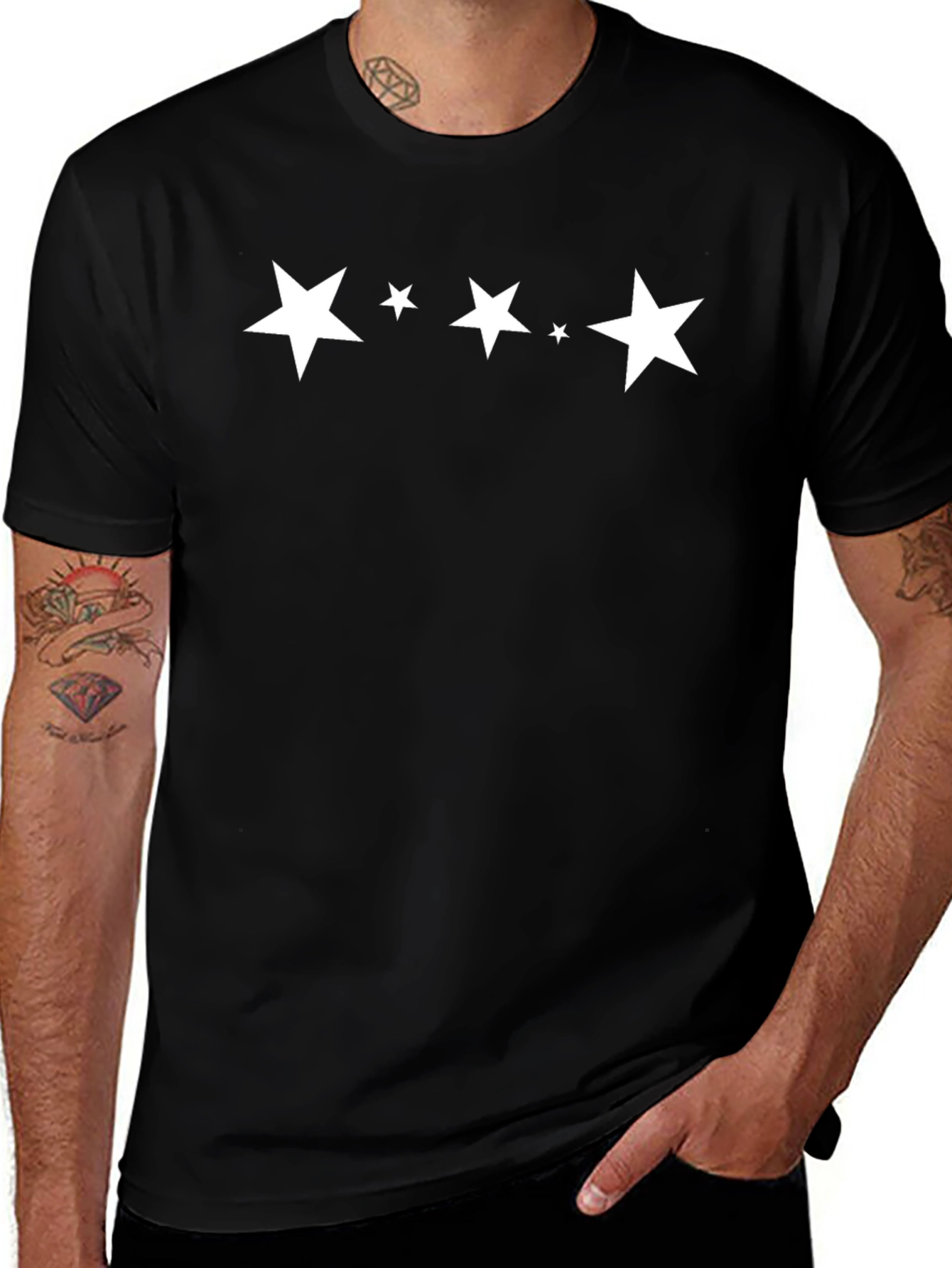 Stylish Black T-Shirt with Star Graphic