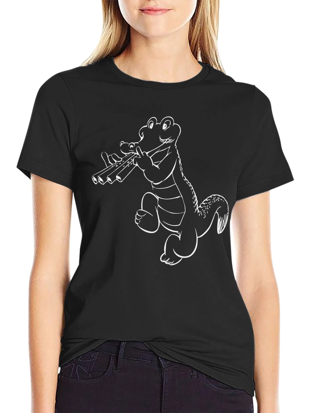 Cool Gator Panpipes T-Shirt - Black