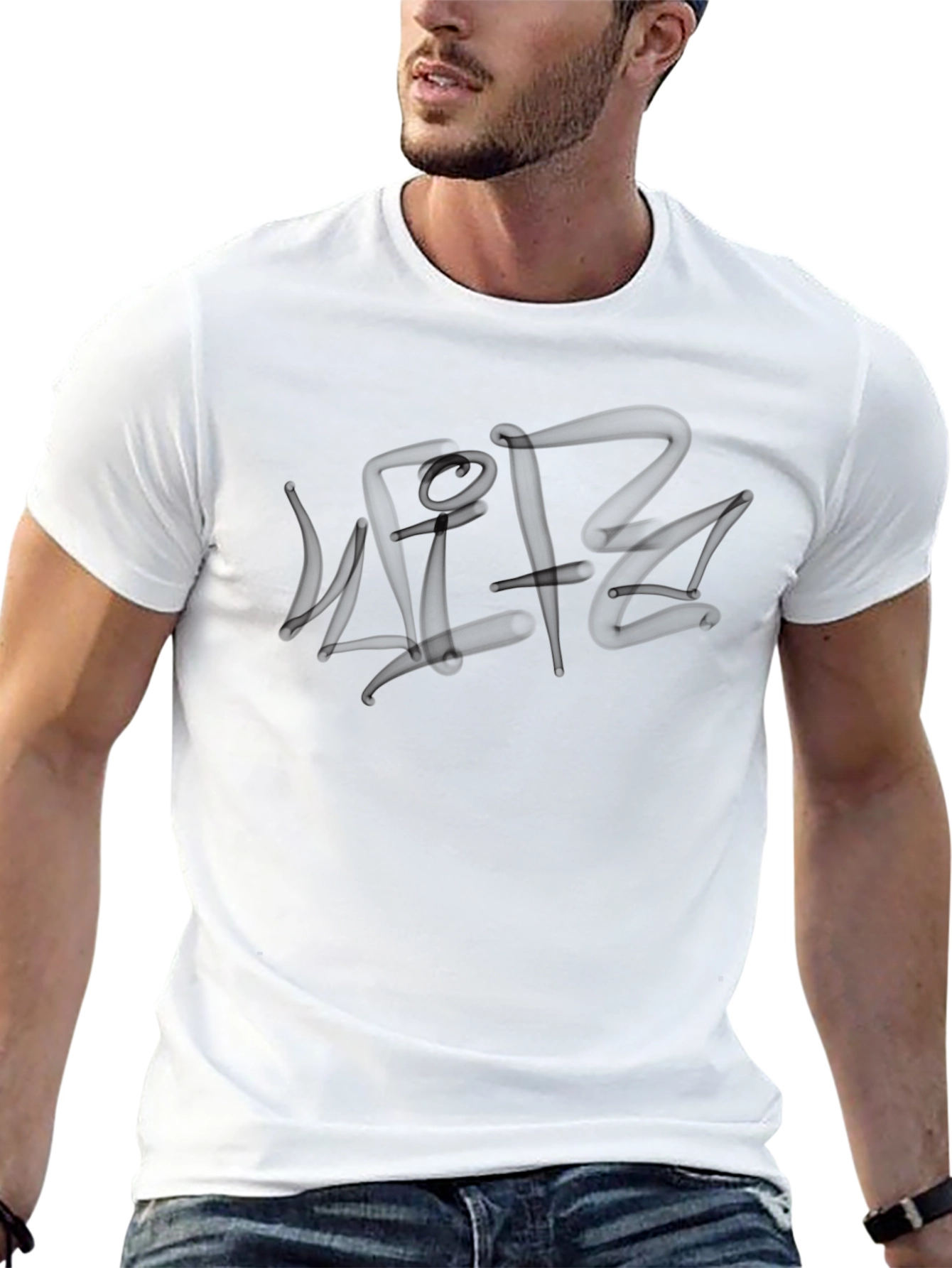 Black Graphic Print Crew Neck T-Shirt