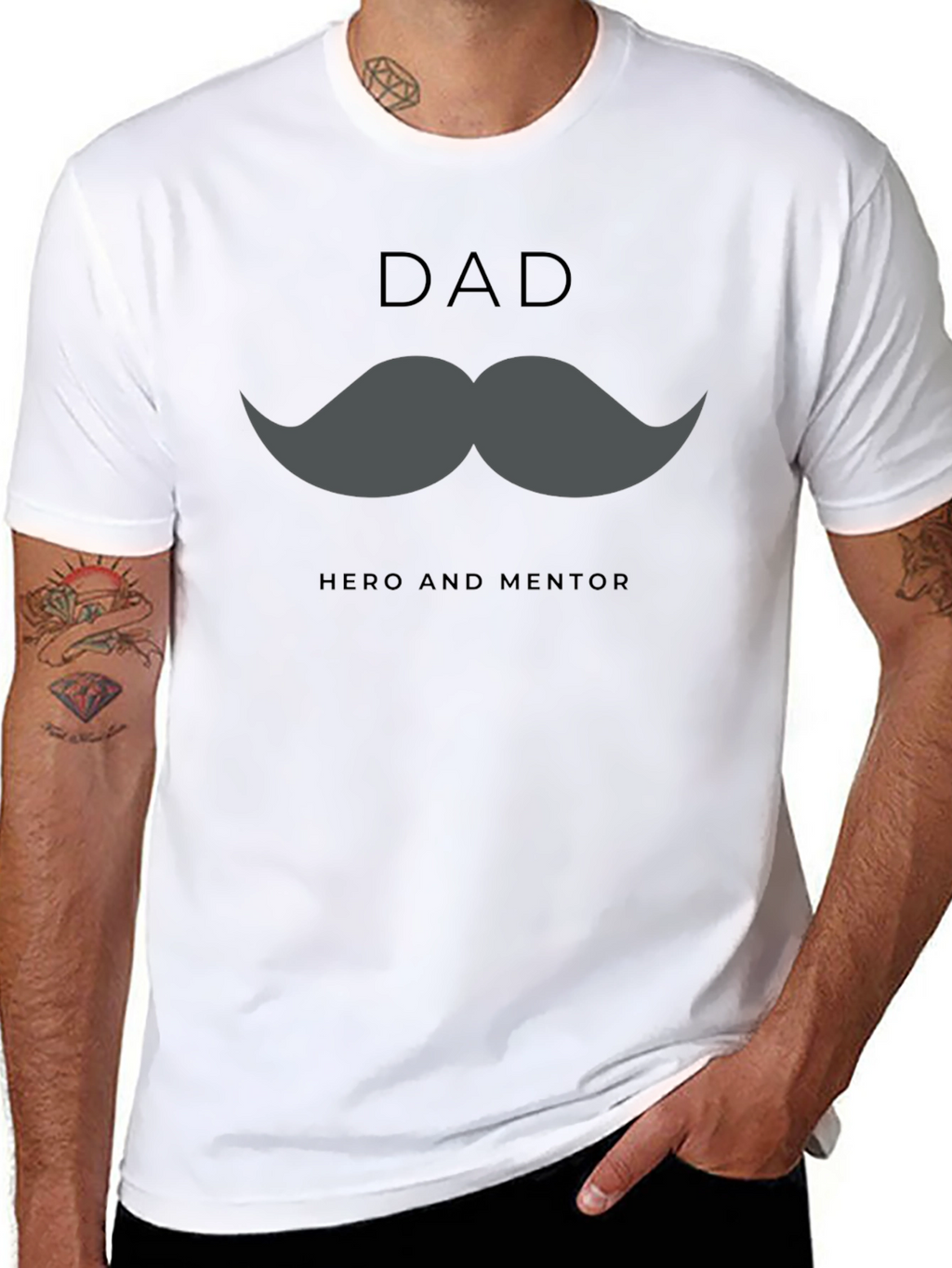 Dad Hero & Mentor Graphic T-Shirt - Black