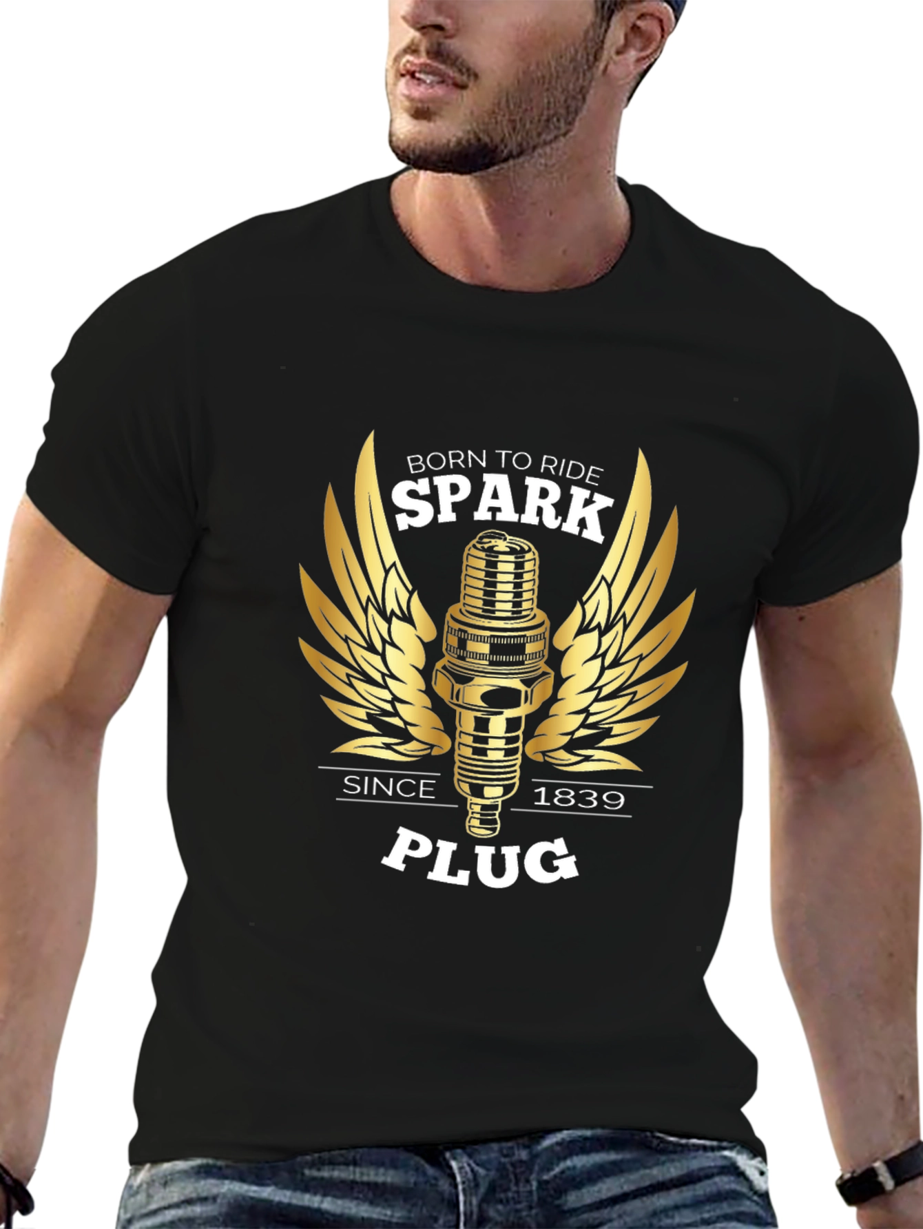 Born to Ride Spark Plug Graphic Tee