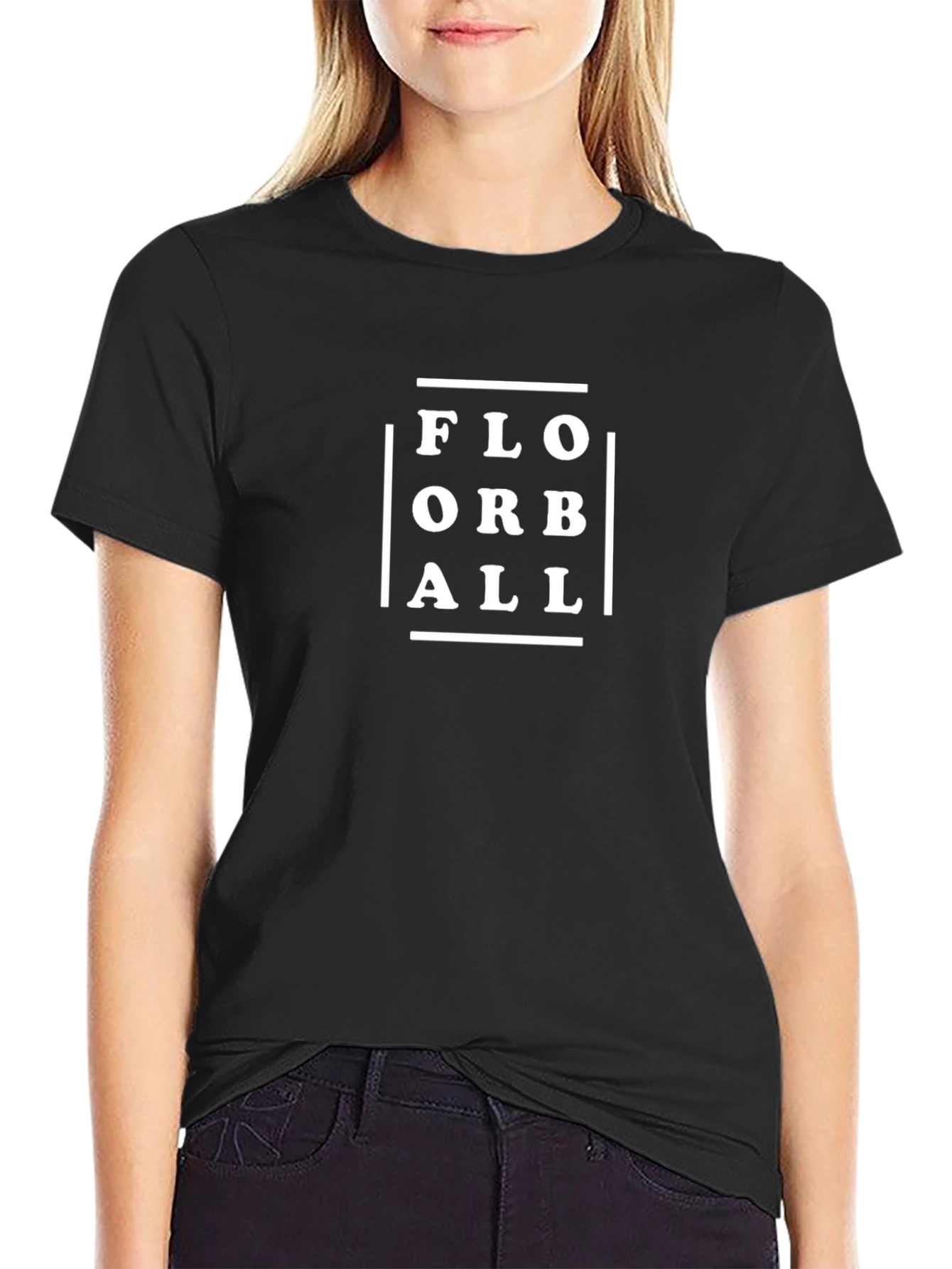 Florball Graphic Tee - Black Cotton T-Shirt