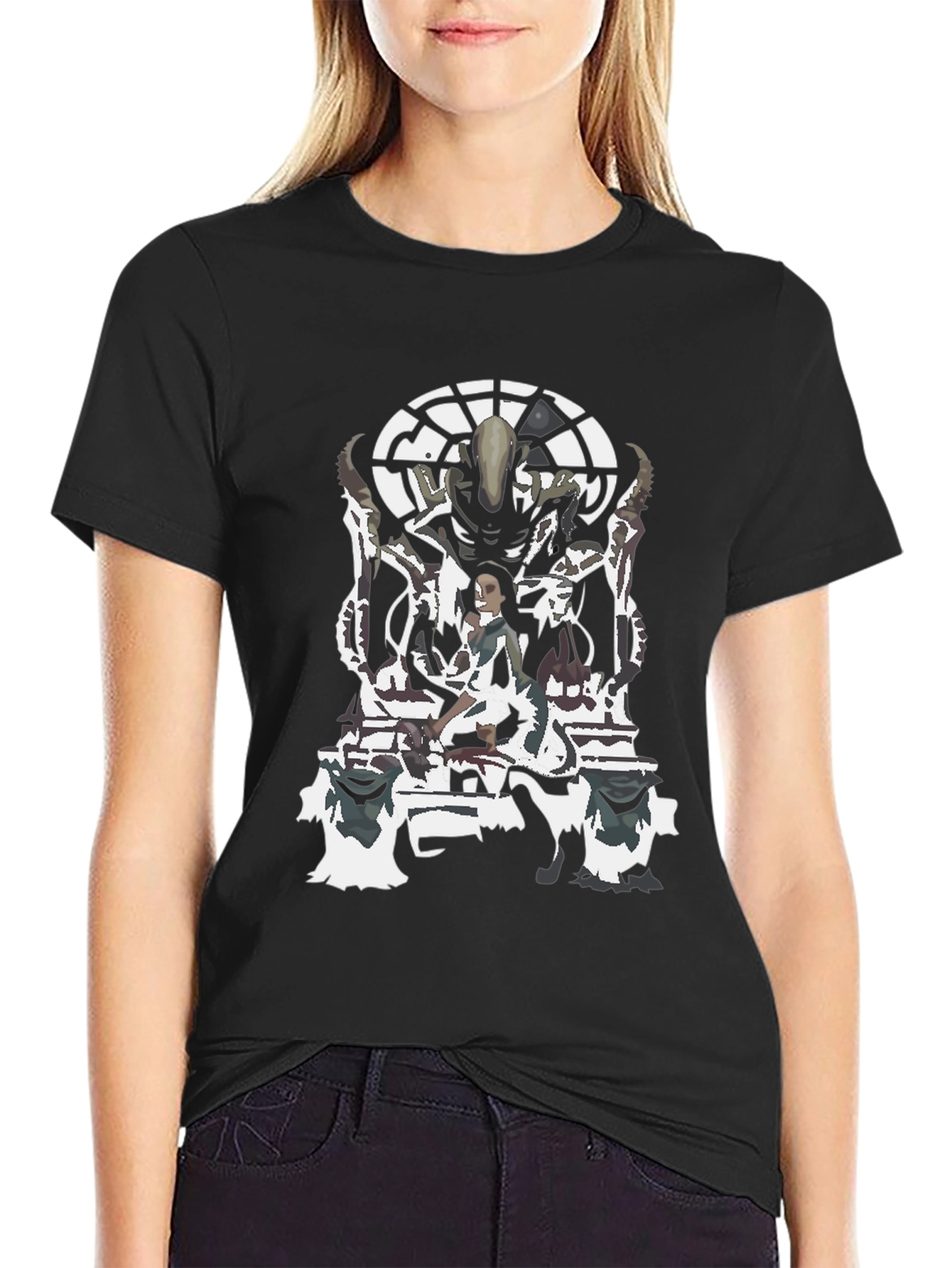 Alien vs Ripley Graphic T-Shirt - Black Cotton Tee