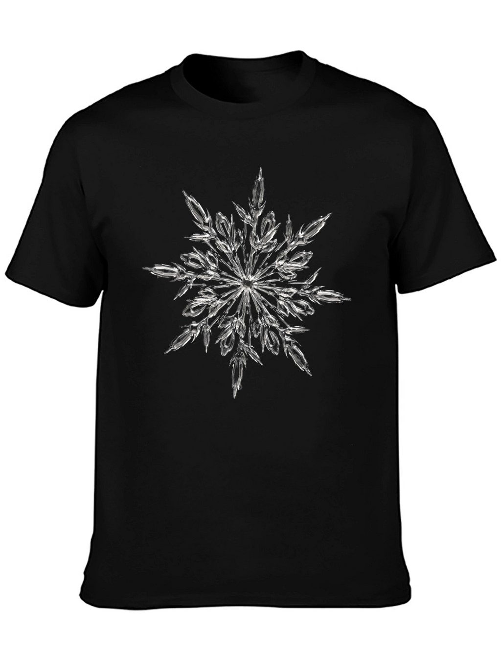 Snowflake Graphic Print Black T-Shirt