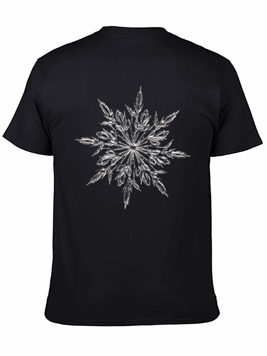Snowflake Graphic Print Black T-Shirt