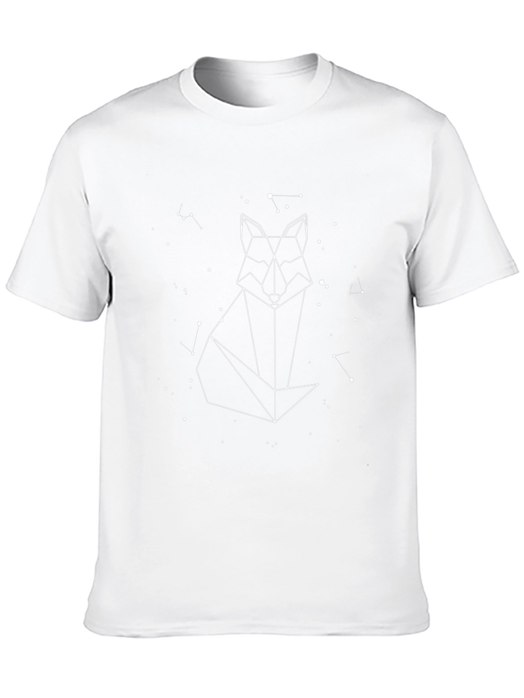 Geometric Fox Constellation Graphic Tee - Black