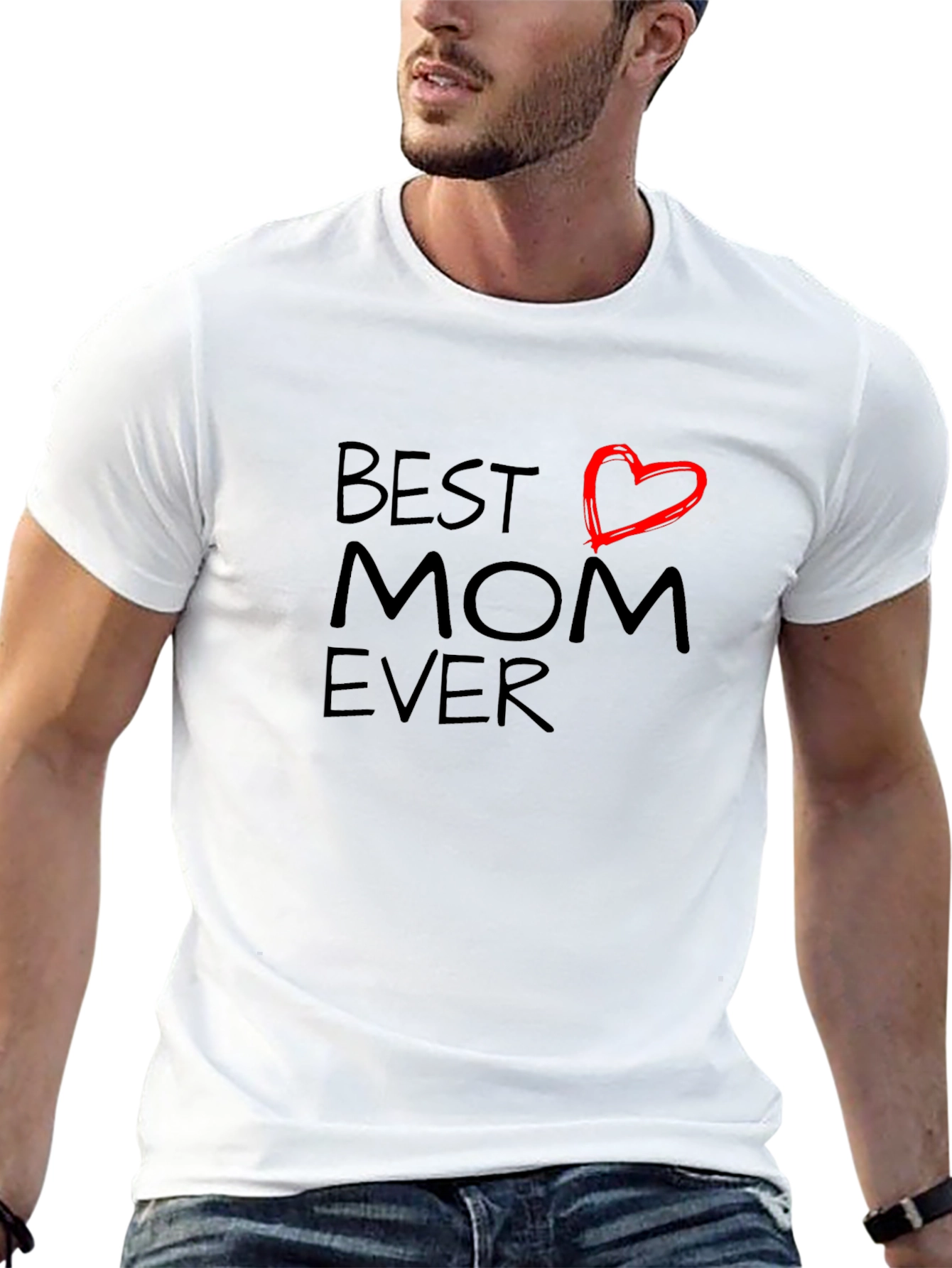 Best Mom Ever T-Shirt Heart Detail Short Sleeve
