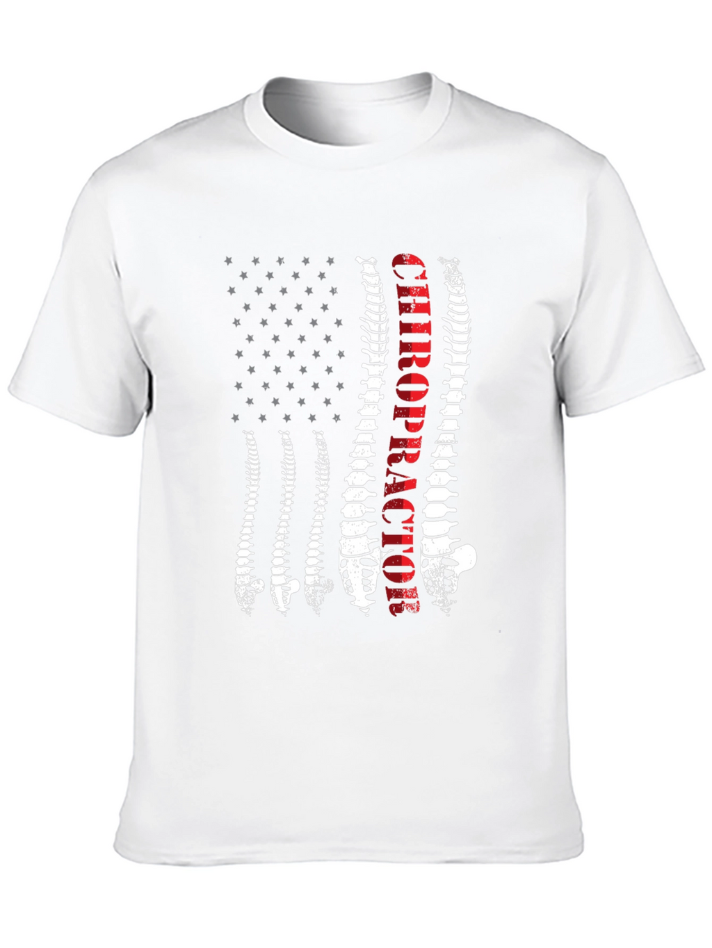 Chiropractor Spine American Flag Graphic Tee