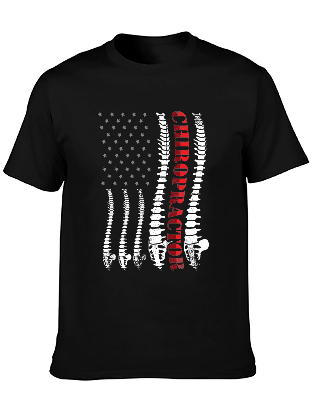 Chiropractor Spine American Flag Graphic Tee