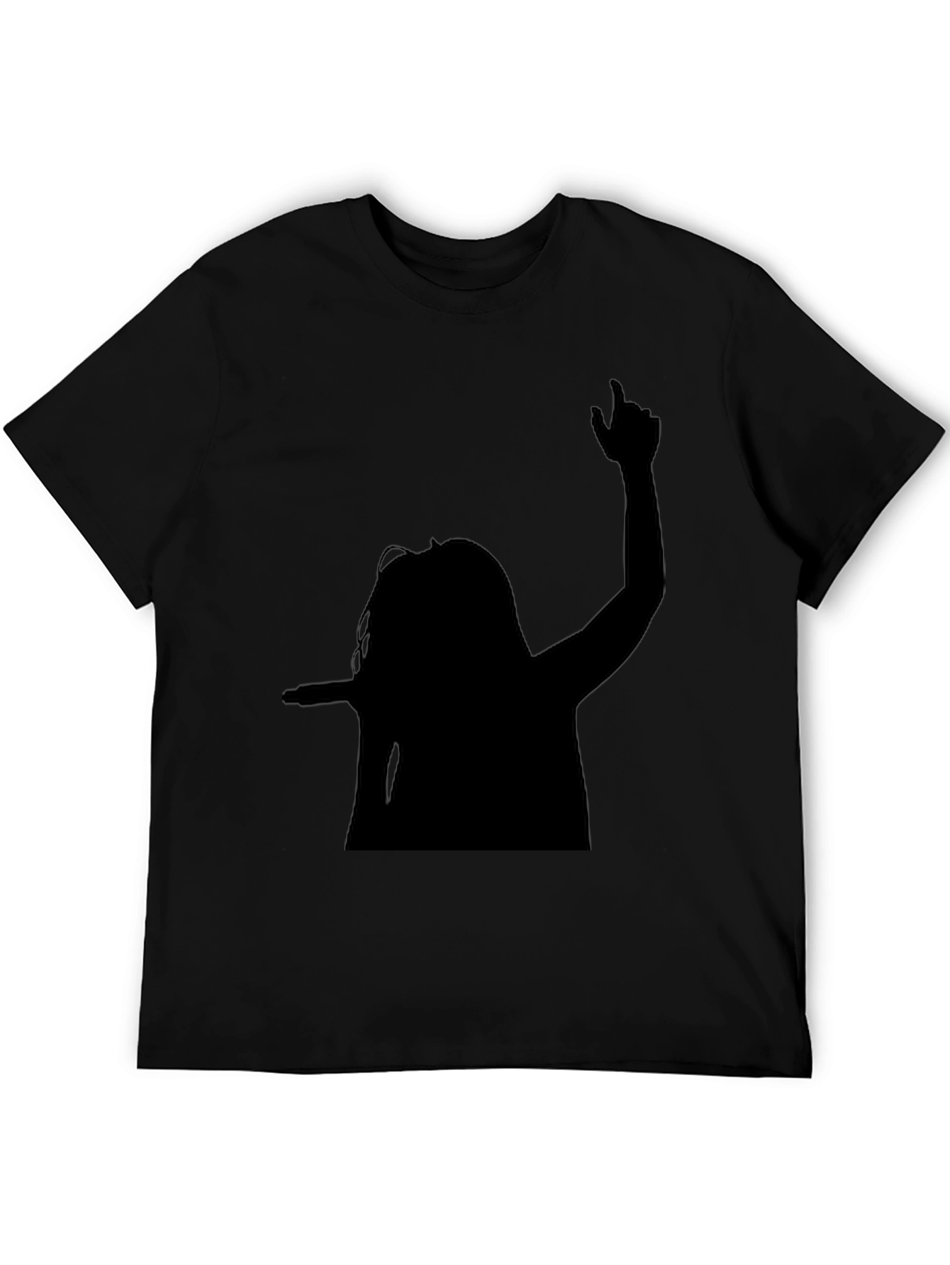 Silhouette Graphic Tee - Black Cotton Blend Shirt