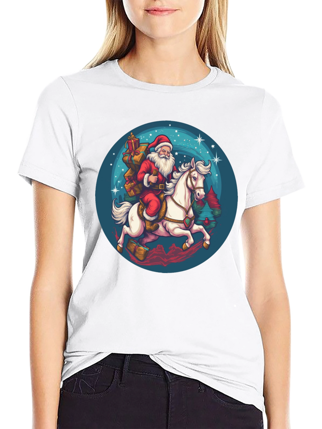 Santa on Horseback Graphic T-Shirt
