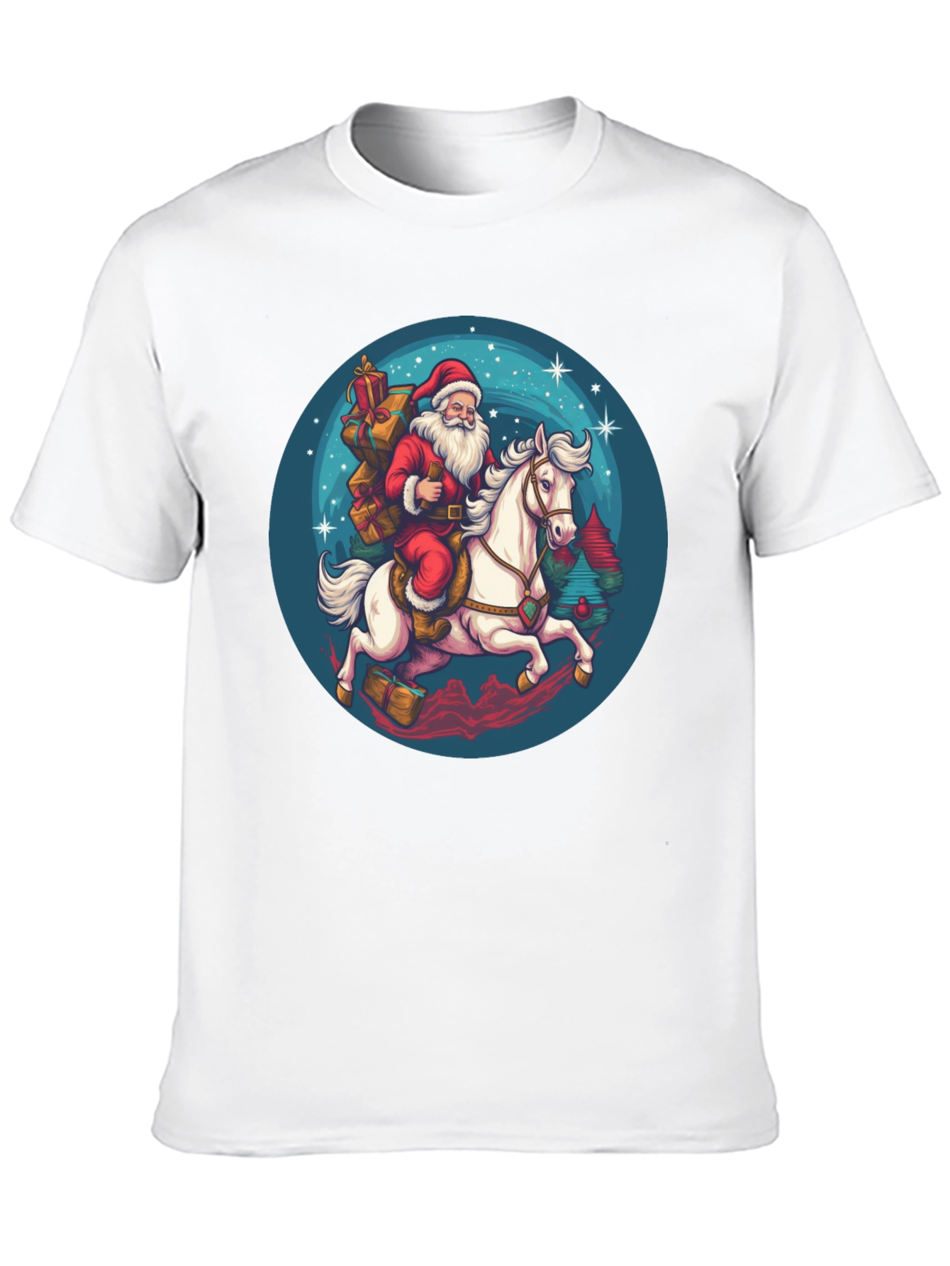 Santa on Horseback Graphic T-Shirt