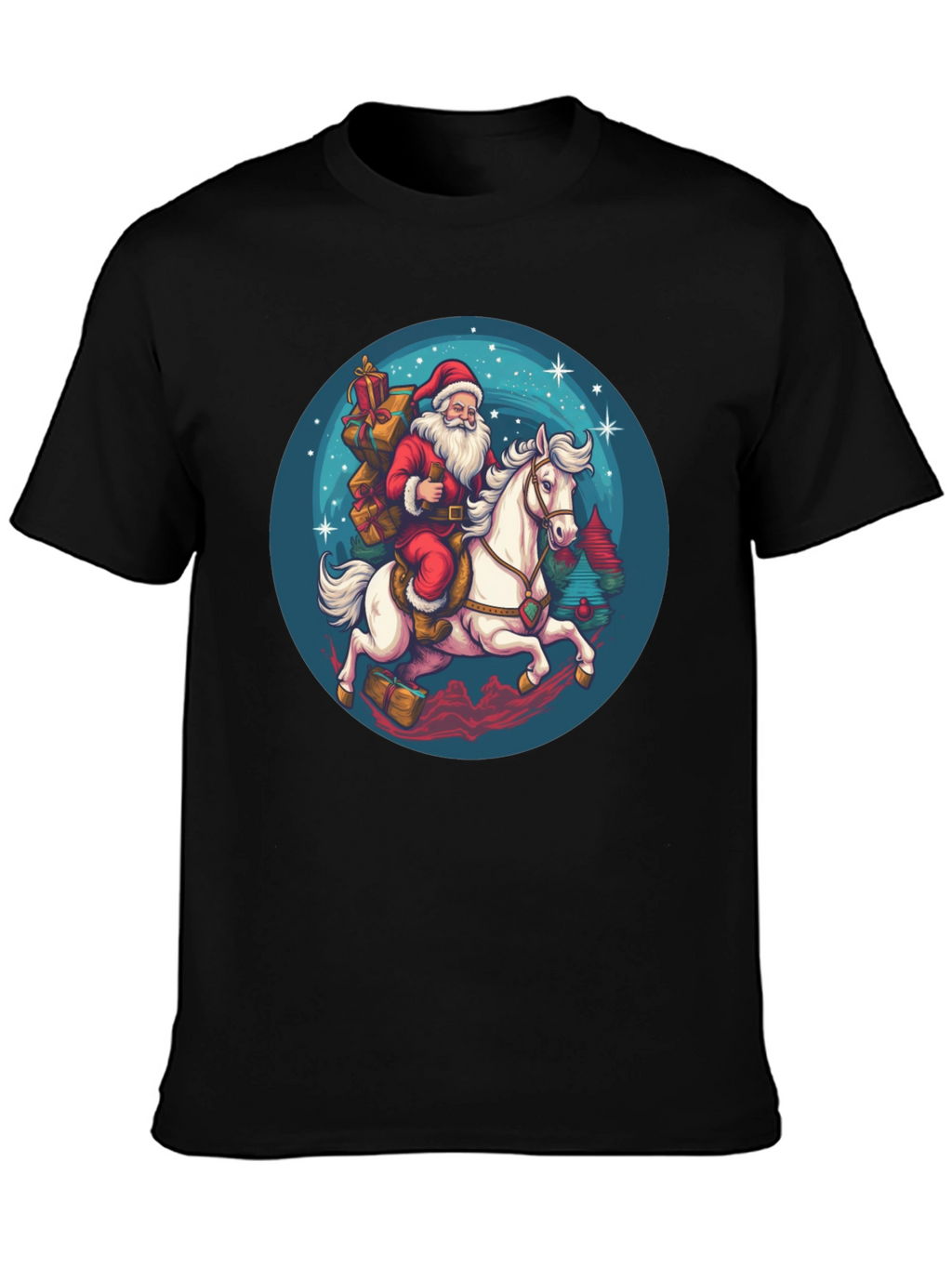 Santa on Horseback Graphic T-Shirt