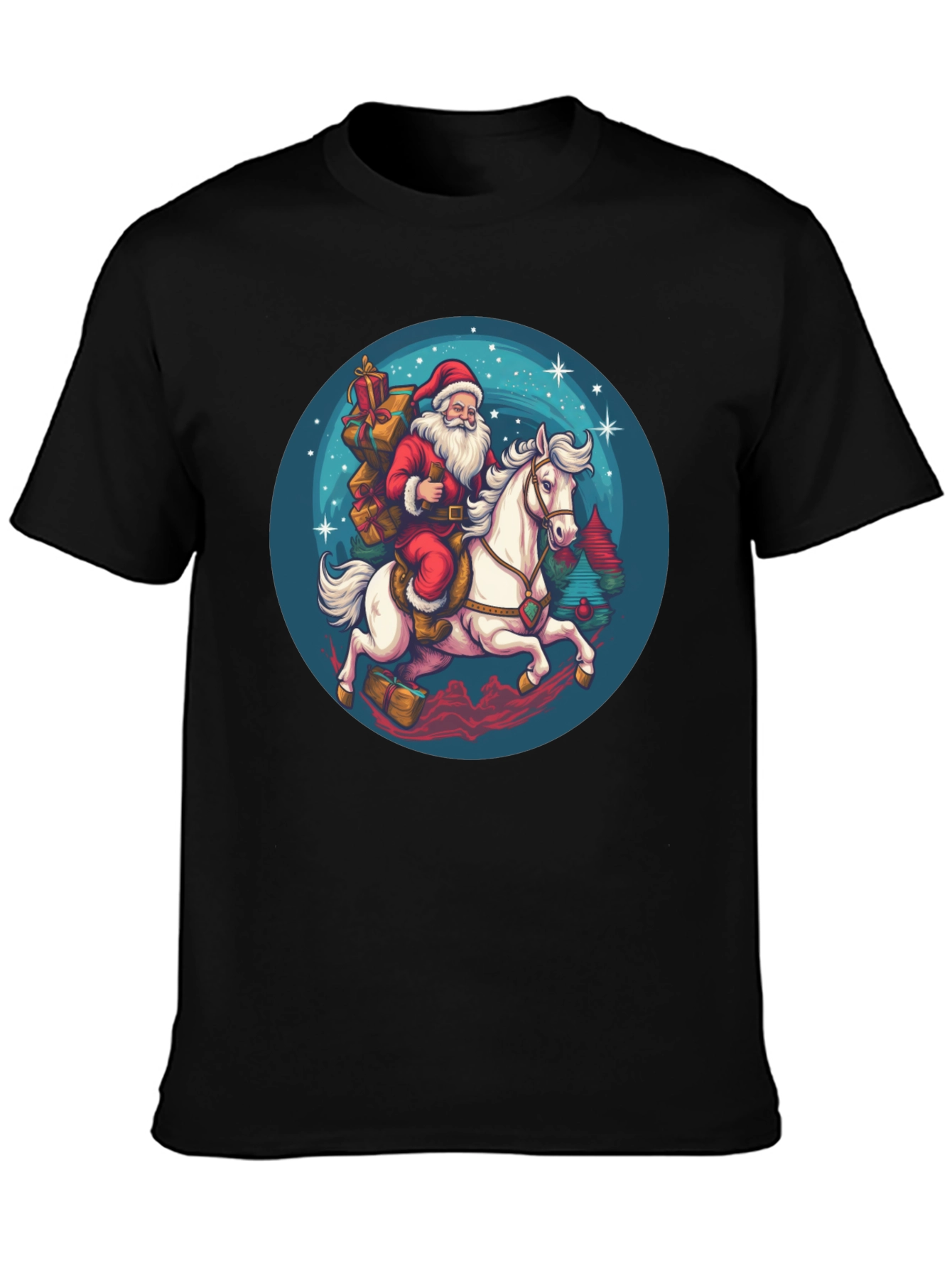 Santa on Horseback Graphic T-Shirt