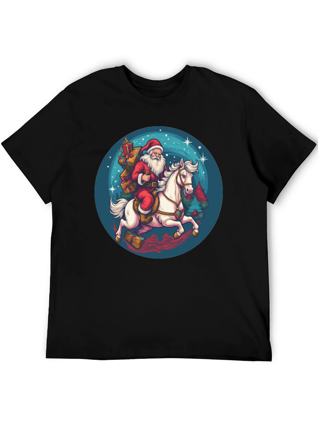 Santa on Horseback Graphic T-Shirt