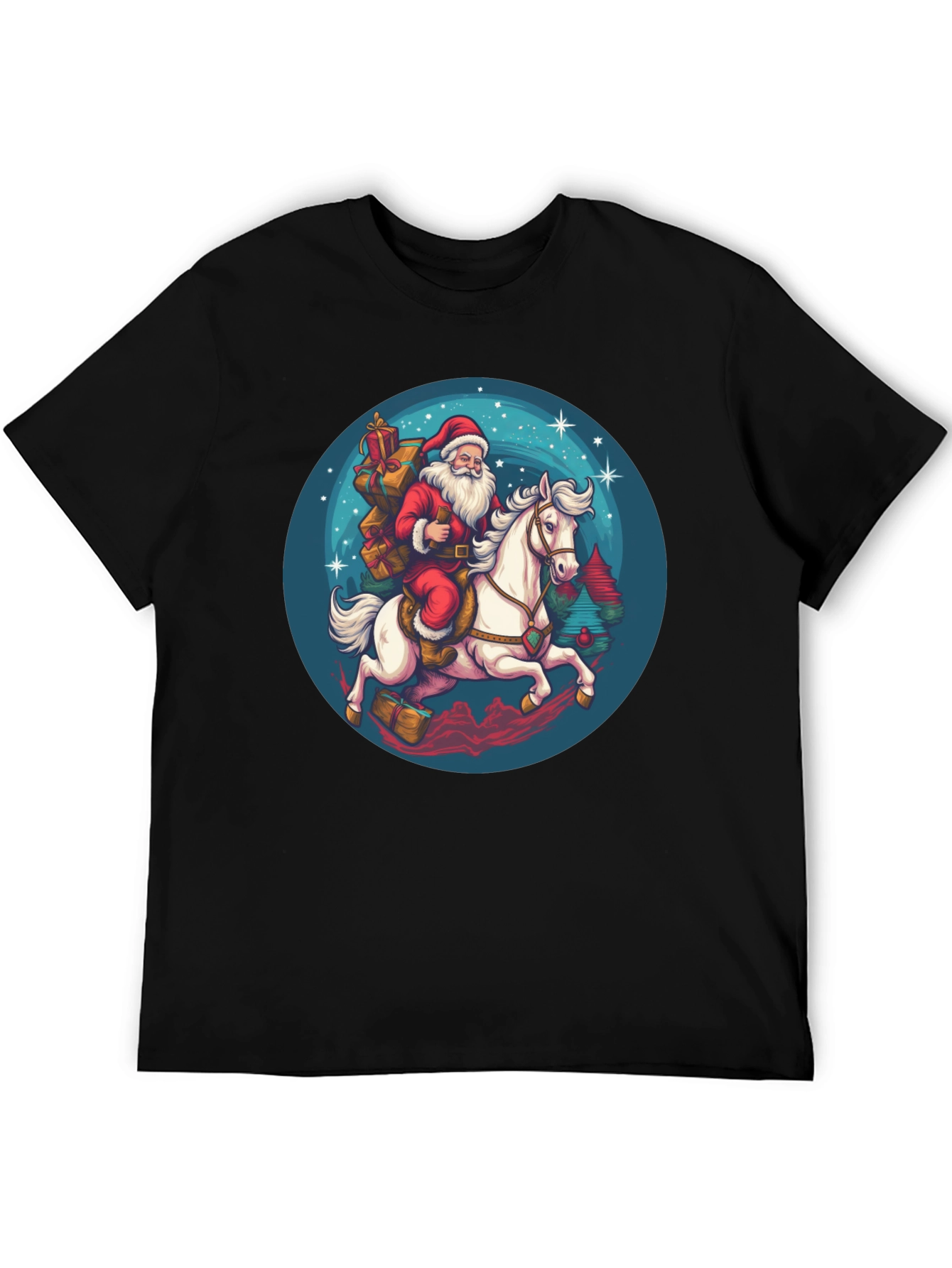 Santa on Horseback Graphic T-Shirt