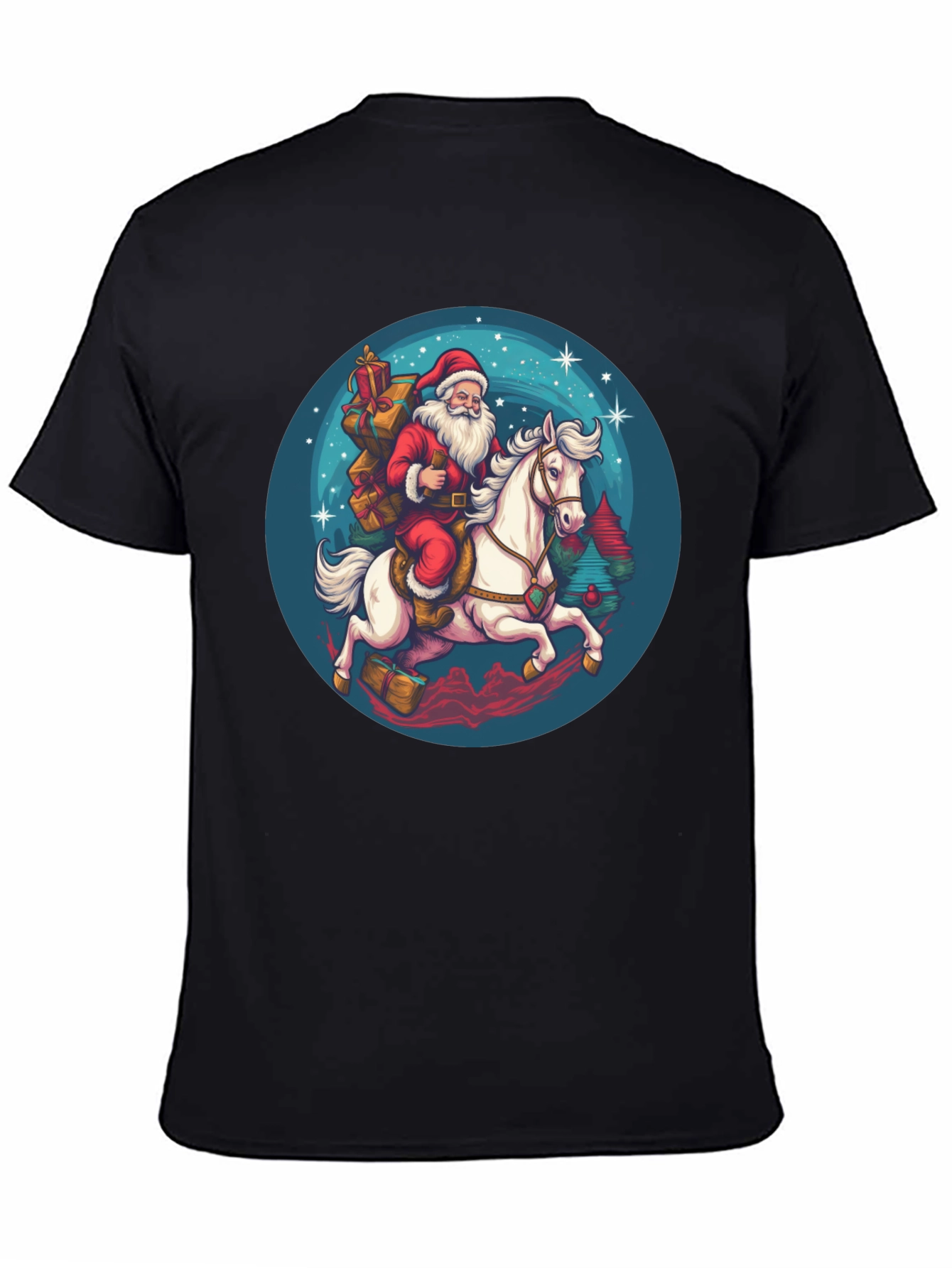 Santa on Horseback Graphic T-Shirt