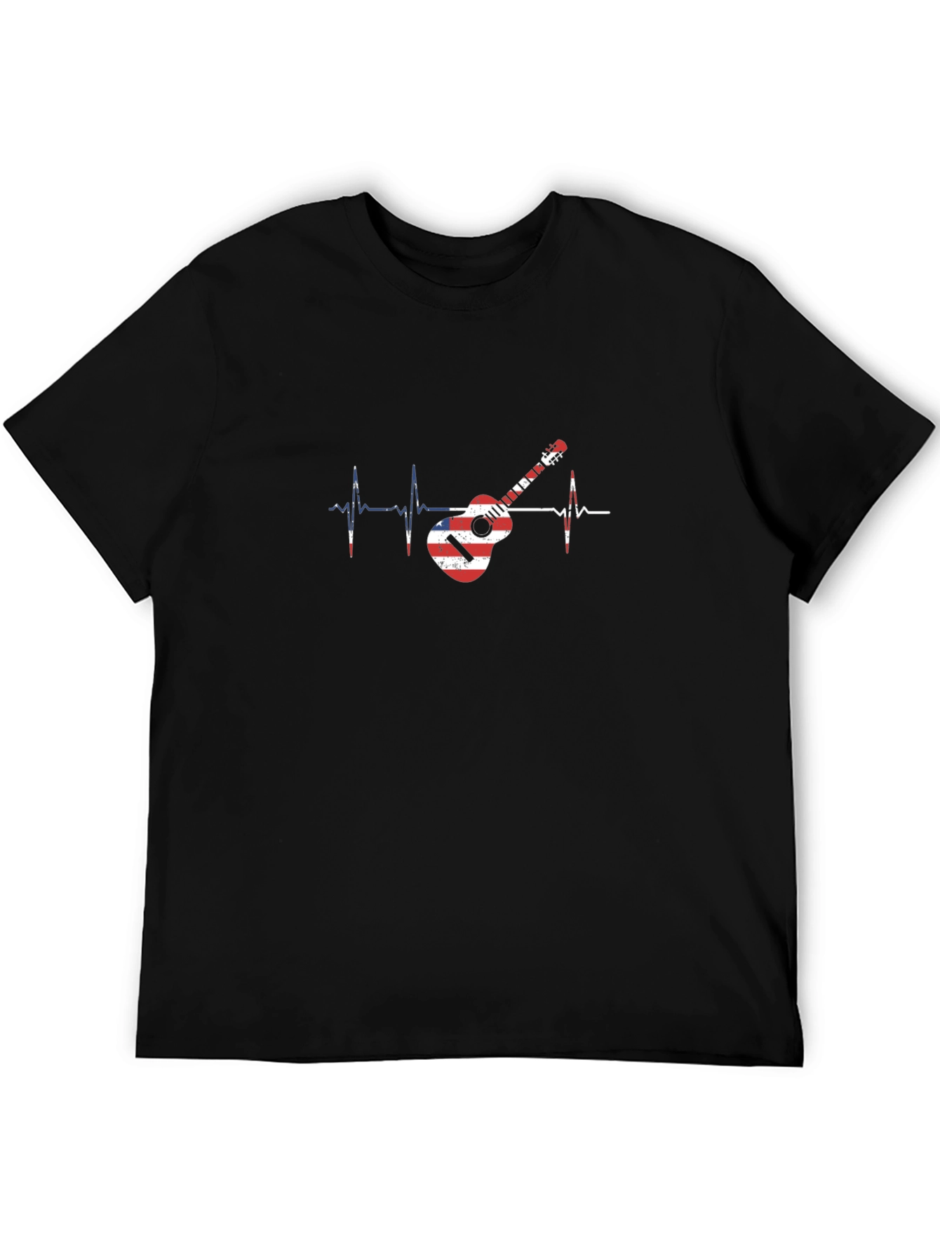 Guitar Heartbeat Graphic Tee - Musician Style