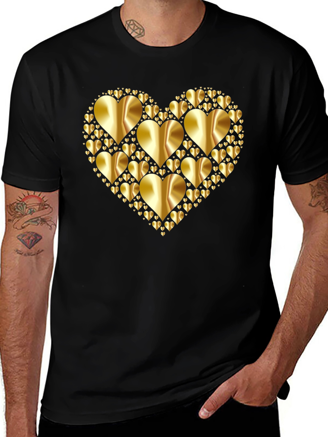 Heart of Gold Graphic Tee - Mens Black T-Shirt