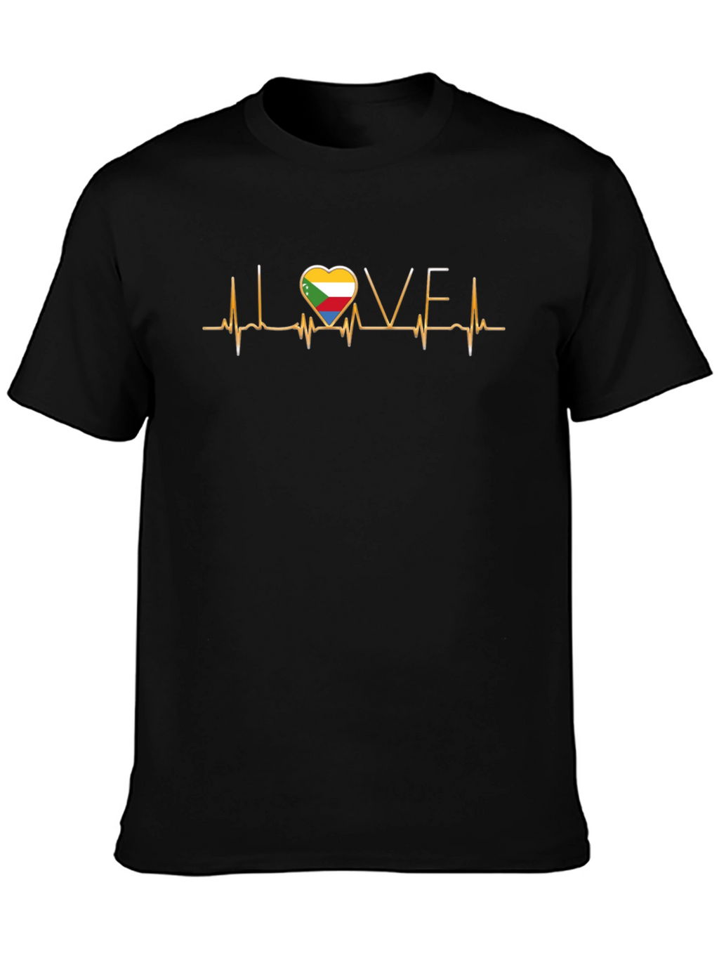 Comoros Flag Heartbeat Love T-Shirt