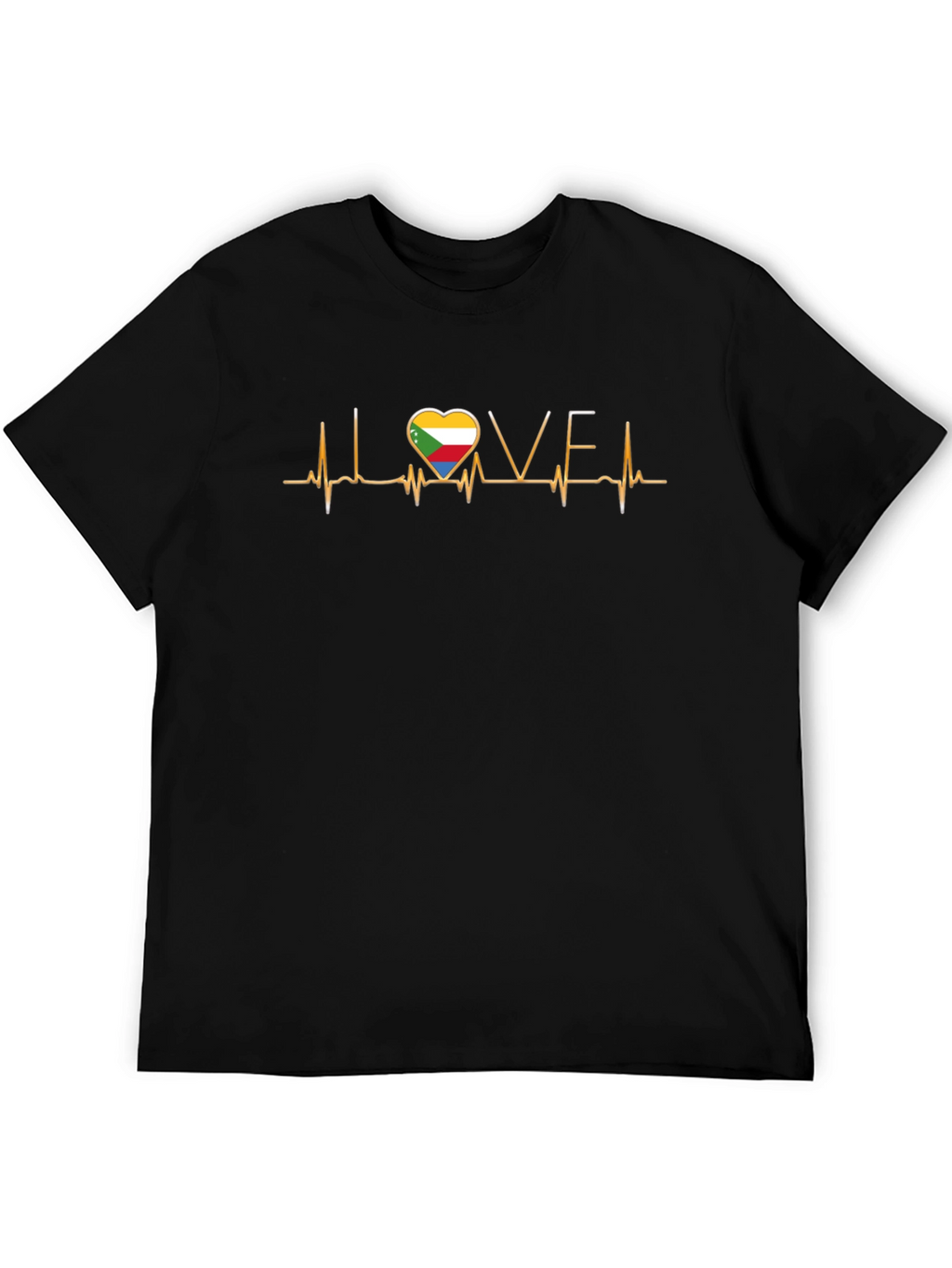 Comoros Flag Heartbeat Love T-Shirt