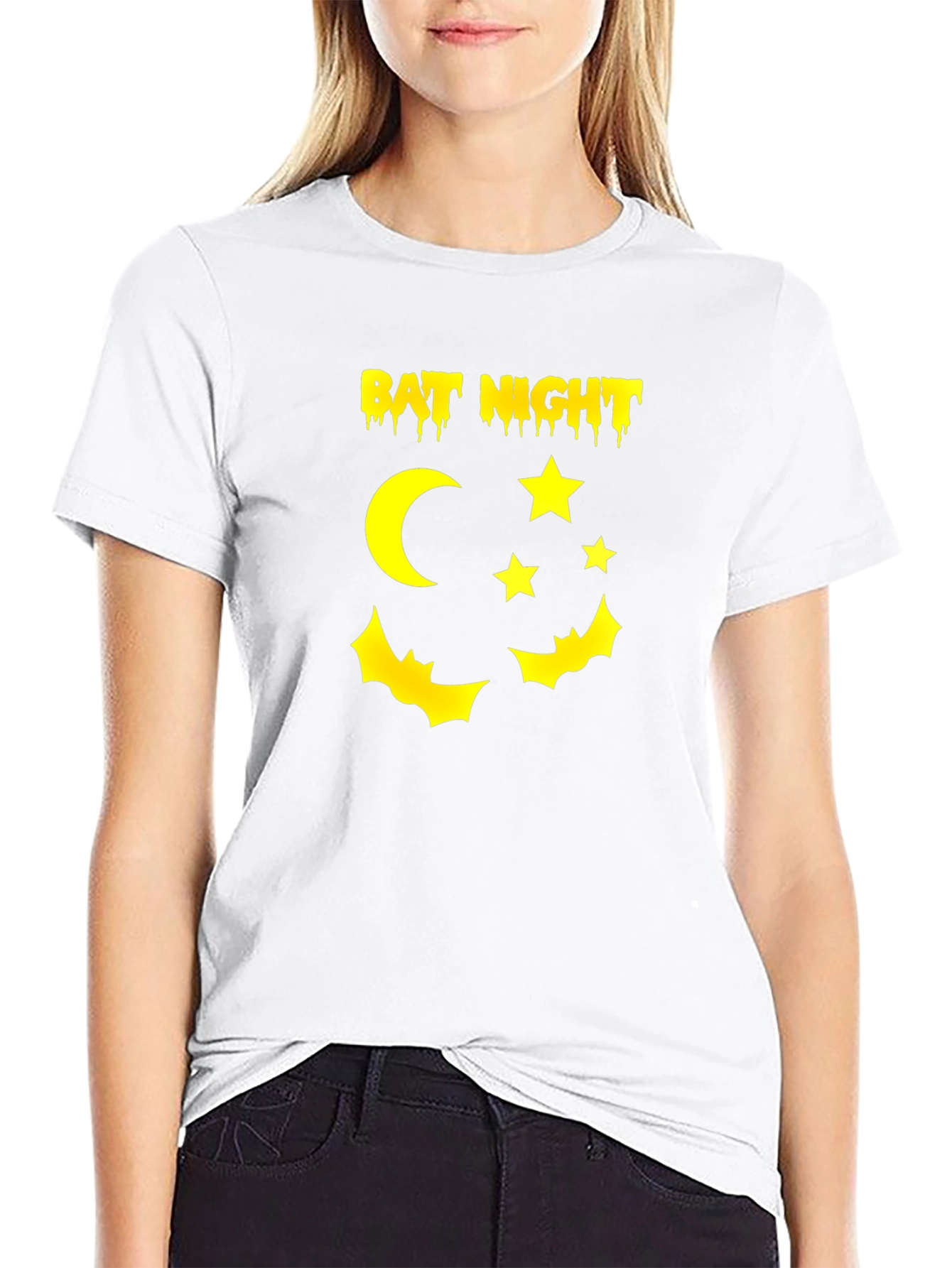 Bat Night Graphic Tee - Halloween Vibes