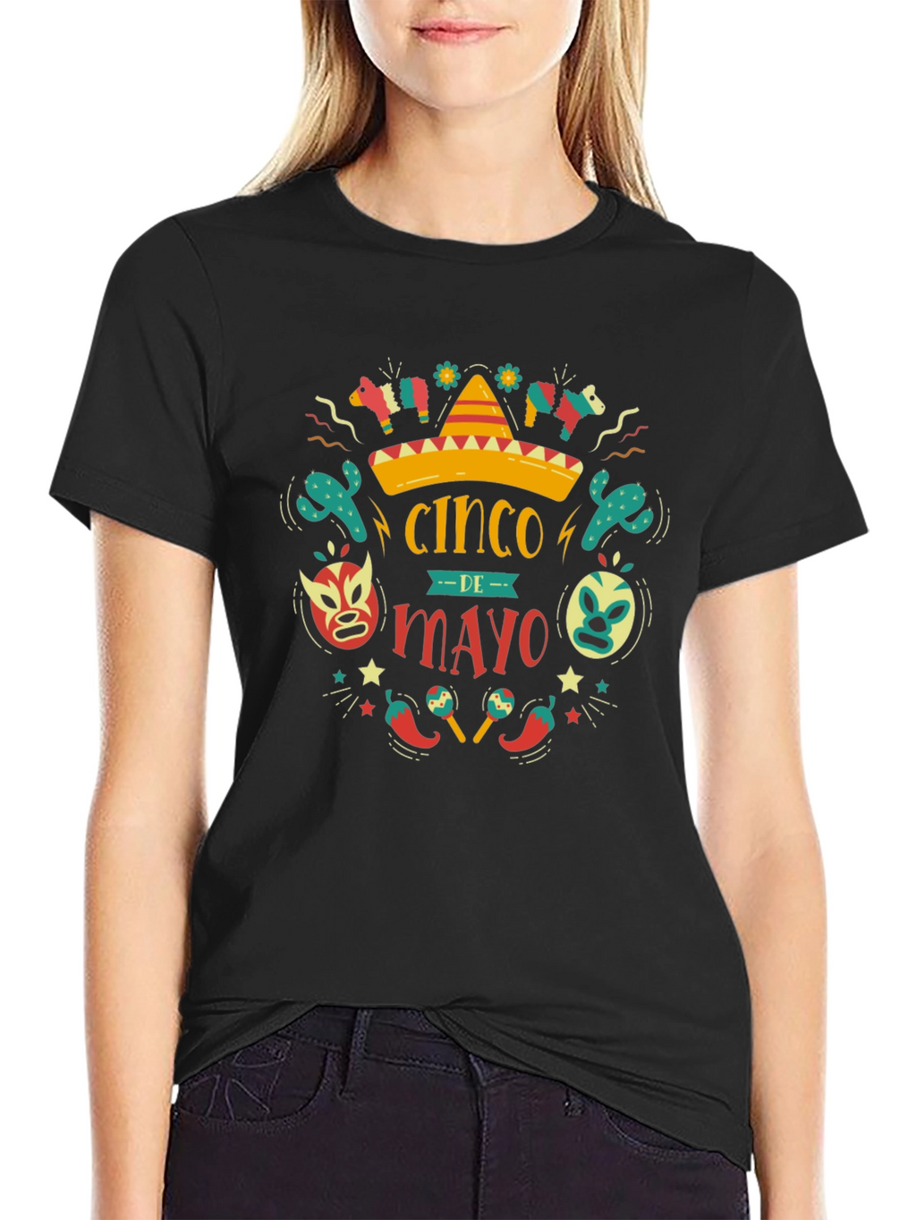 Cinco de Mayo T-Shirt - Black Cotton Graphic Tee